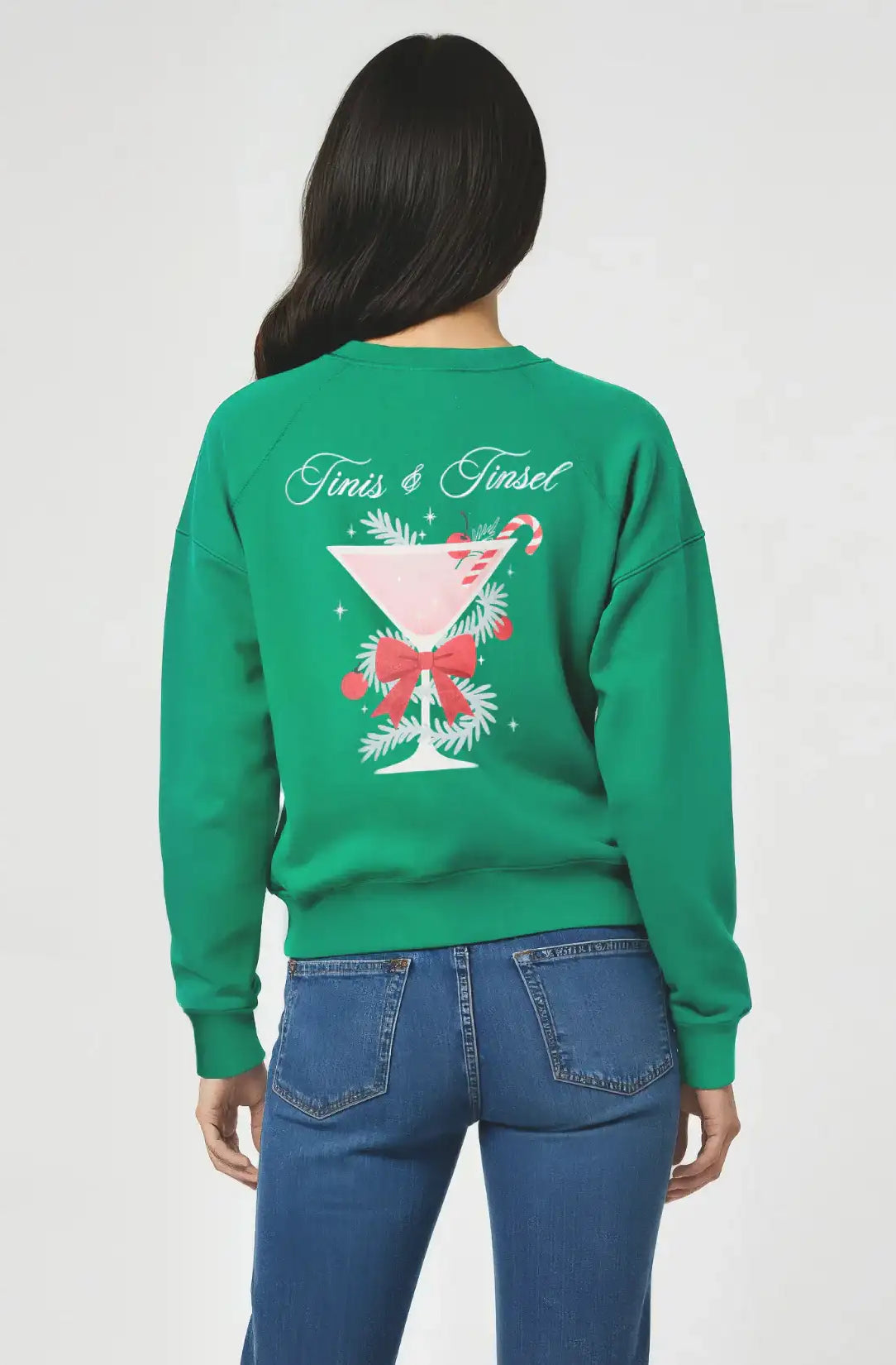 Wildfox Christmas Tinis & Tinsel Keely Raglan Sweatshirt
