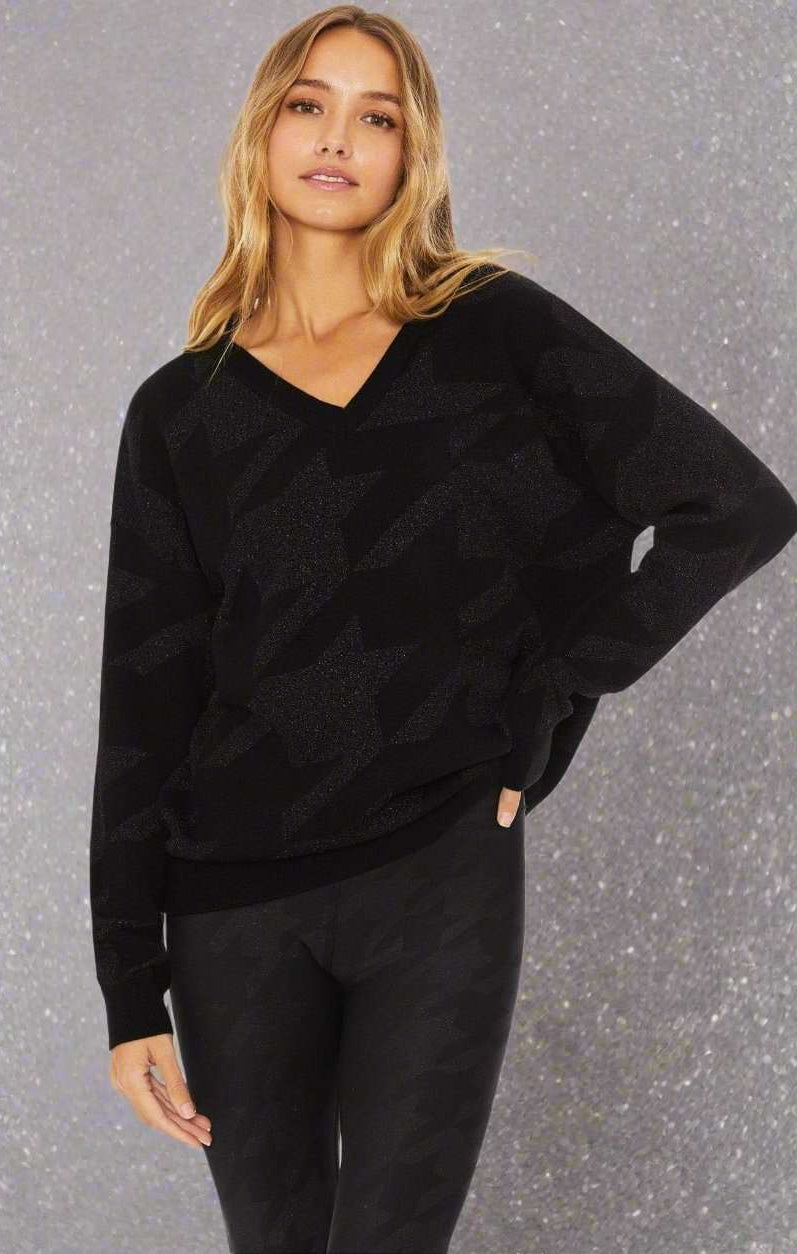 Shop Beach Riot Beach Riot Joey Houndstooth Knit Sweater Sweater for women – premium loungewear and festival fashion at Spoiled Brat