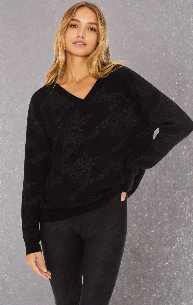 Shop Beach Riot Beach Riot Joey Houndstooth Knit Sweater Sweater for women – premium loungewear and festival fashion at Spoiled Brat