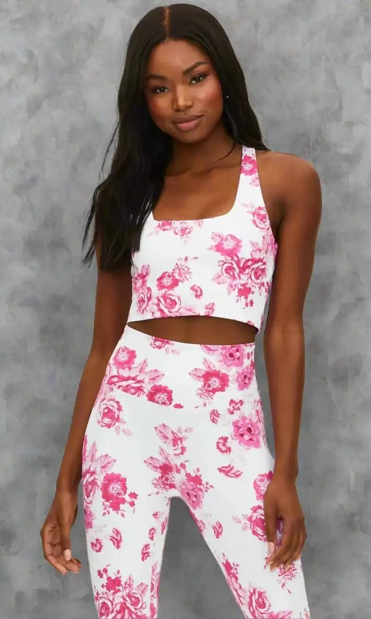 Shop Beach Riot Beach Riot Katya Gym Desert Garden Crop Top as seen on Chloe Sims Crop Top for women – premium loungewear and festival fashion at Spoiled Brat