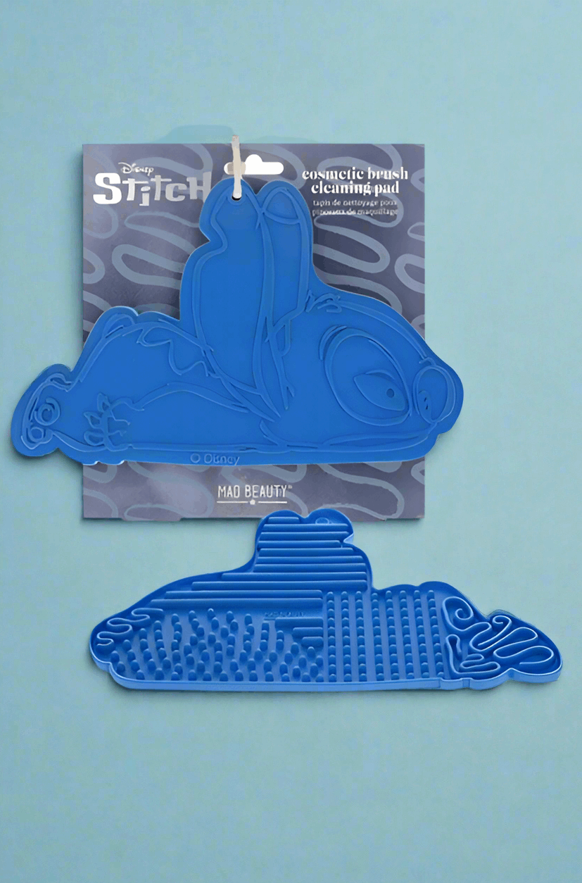 Disney Stitch Denim Cosmetic Brush Cleaning Pad Makeup Kit by Mad Beauty as seen on celebrities