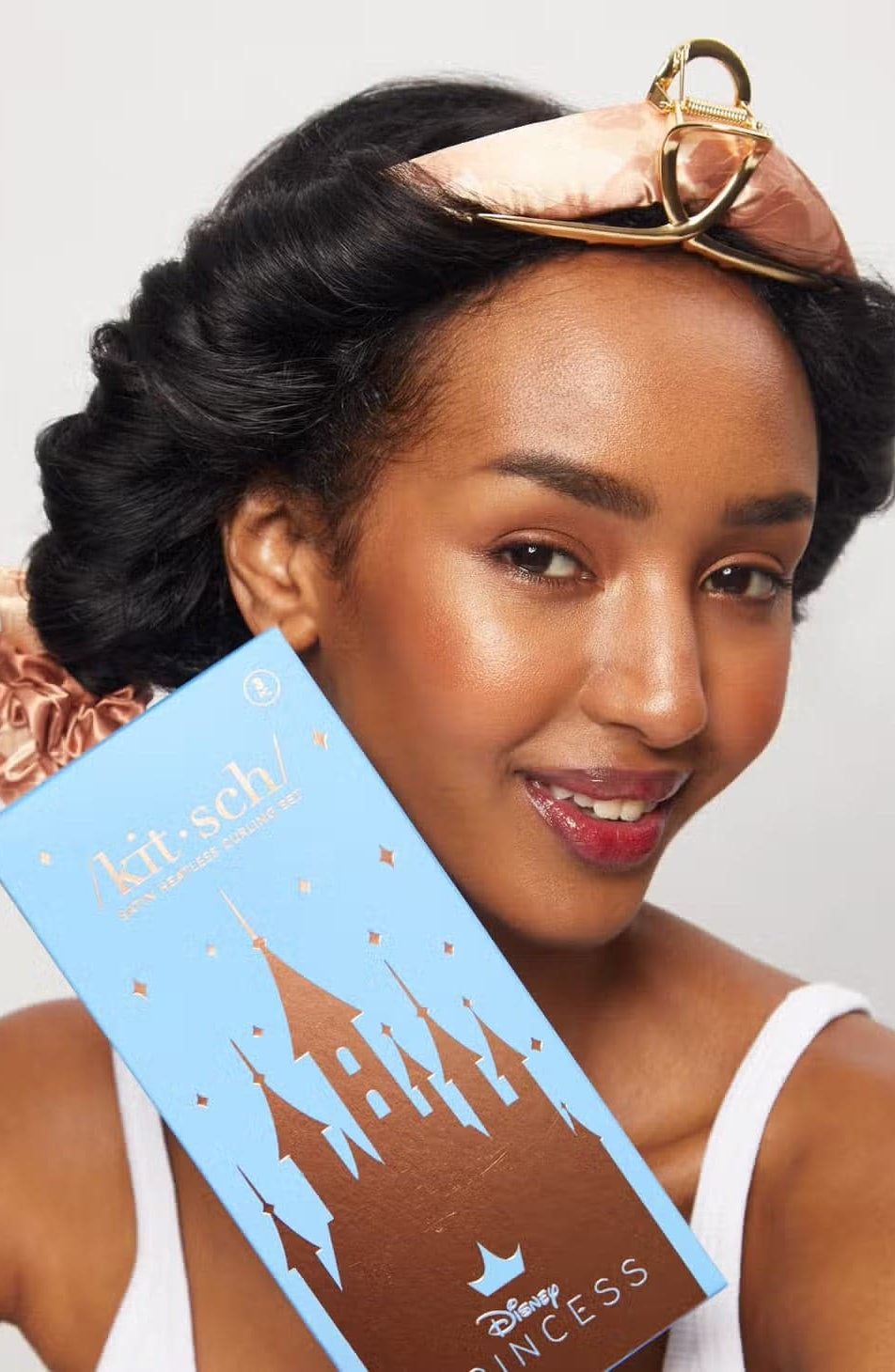 Disney X Kitsch Satin Heatless Hair Curling Set Hair by Kitsch as seen on celebrities