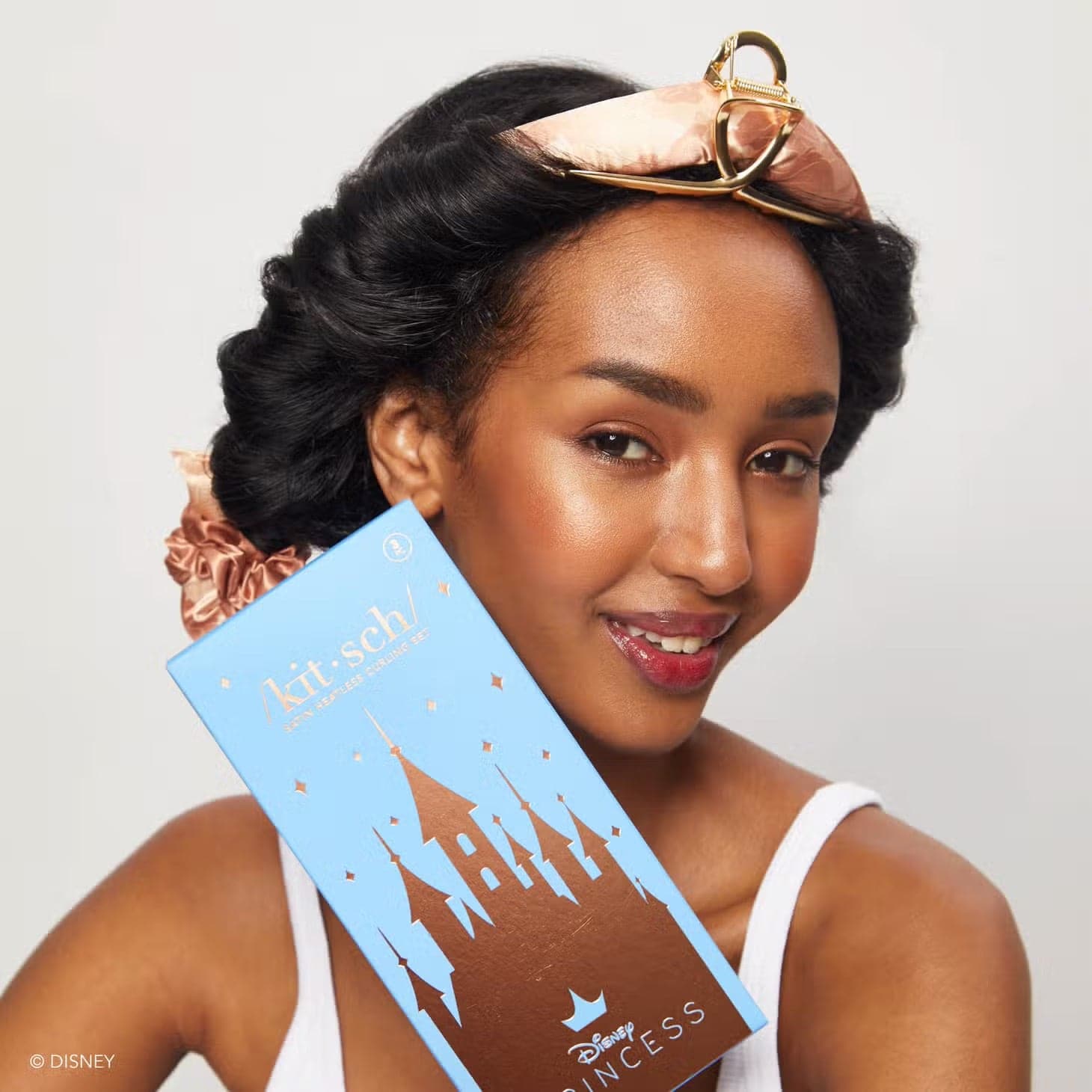 Disney X Kitsch Satin Heatless Hair Curling Set Hair by Kitsch as seen on celebrities