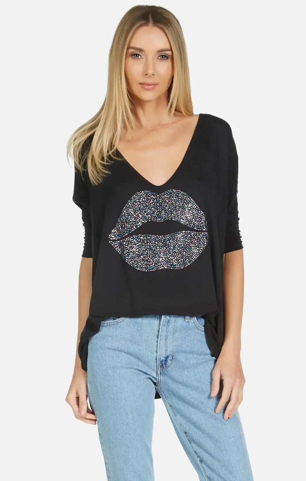 Shop Lauren Moshi Lauren Moshi Eva Sprinkle Lip T-Shirt T-Shirt for women – premium loungewear and festival fashion at Spoiled Brat