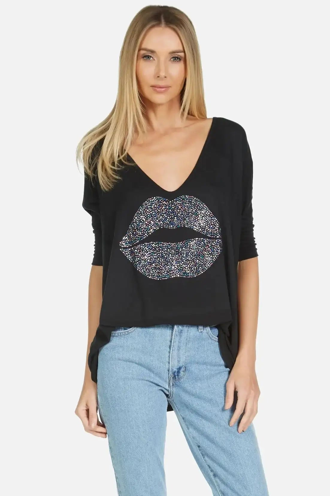 Shop Lauren Moshi Lauren Moshi Eva Sprinkle Lip T-Shirt T-Shirt for women – premium loungewear and festival fashion at Spoiled Brat