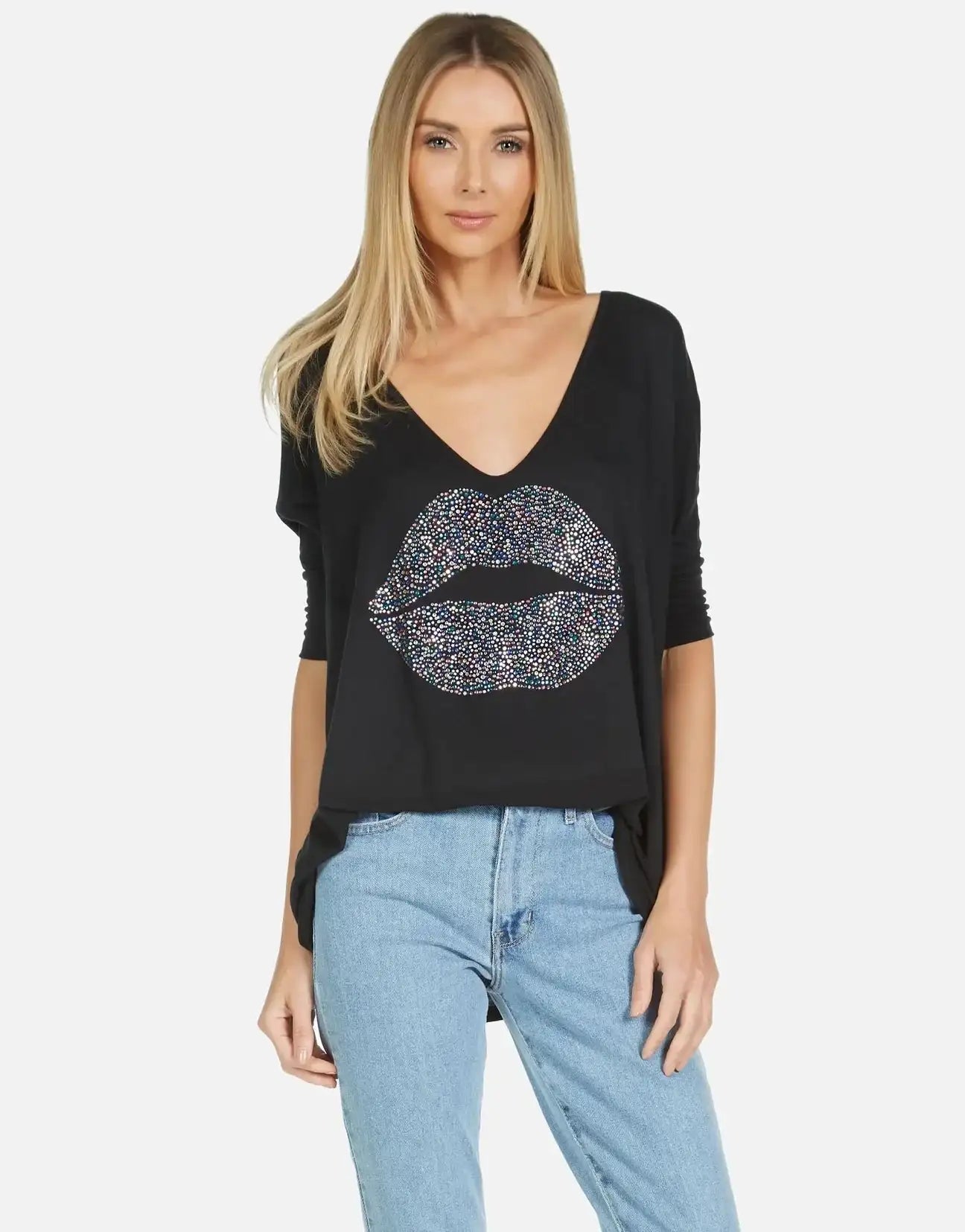 Shop Lauren Moshi Lauren Moshi Eva Sprinkle Lip T-Shirt T-Shirt for women – premium loungewear and festival fashion at Spoiled Brat