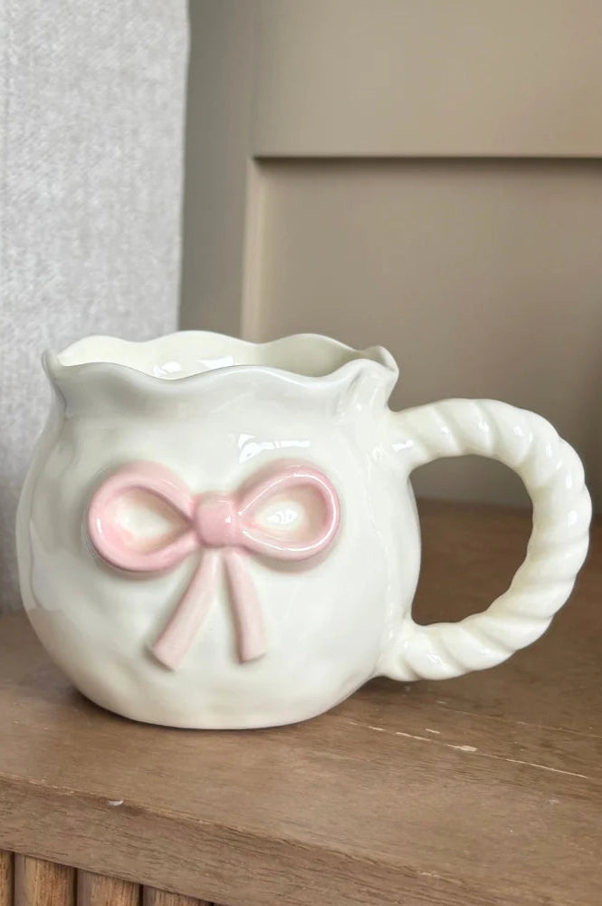 Coconut Lane Pink Bow Mug Mug by Coconut Lane as seen on celebrities