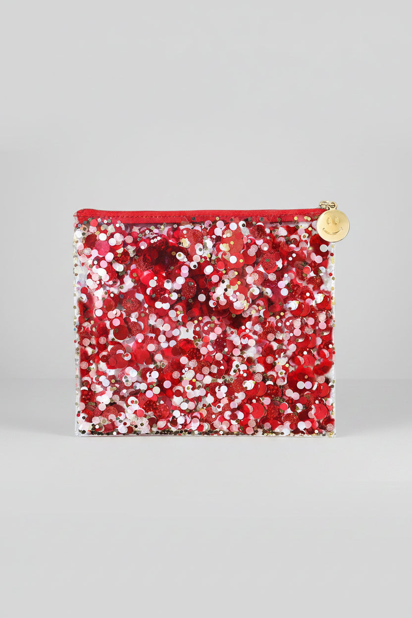 Shop Packed Party Packed Party Spirit Squad Rally Red Confetti Everything Pouch Clutch Bag for women – premium loungewear and festival fashion at Spoiled Brat