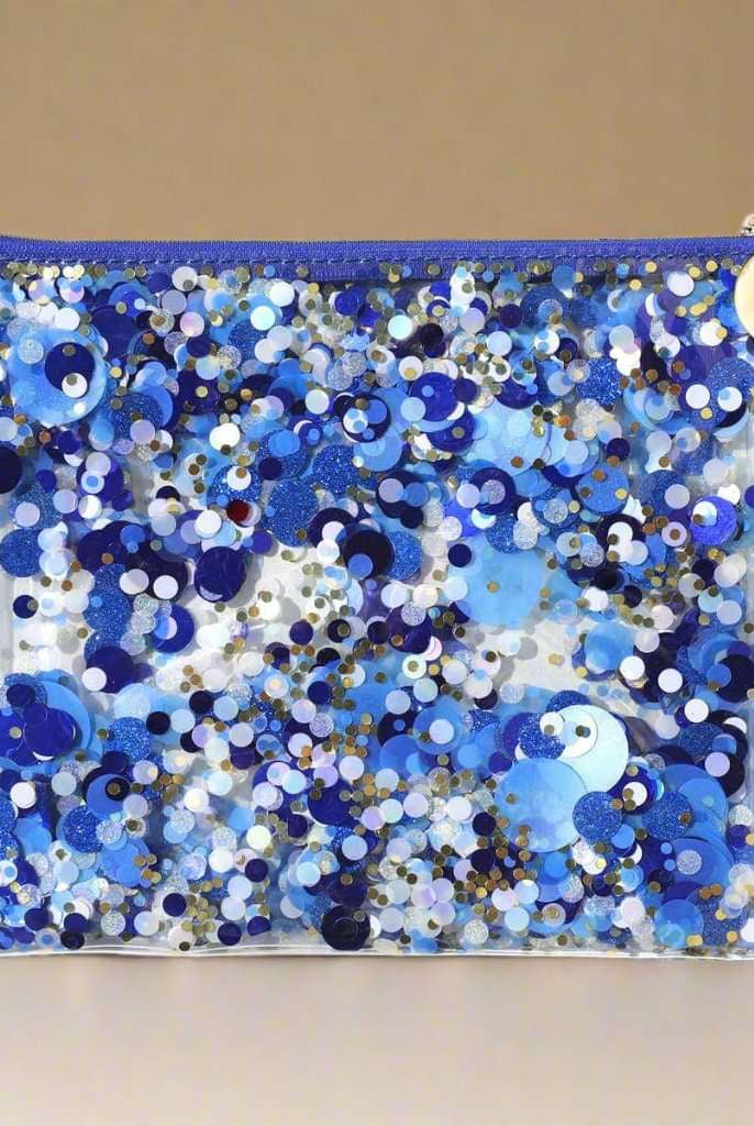 Shop Packed Party Packed Party Spirit Squad True Blue Confetti Everything Pouch Clutch Bag for women – premium loungewear and festival fashion at Spoiled Brat