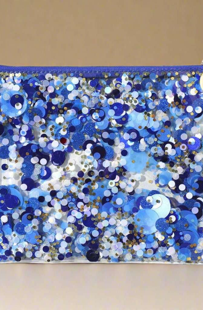 Shop Packed Party Packed Party Spirit Squad True Blue Confetti Everything Pouch Clutch Bag for women – premium loungewear and festival fashion at Spoiled Brat