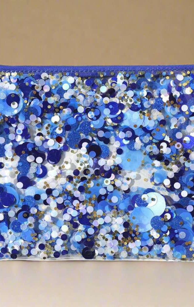 Shop Packed Party Packed Party Spirit Squad True Blue Confetti Everything Pouch Clutch Bag for women – premium loungewear and festival fashion at Spoiled Brat