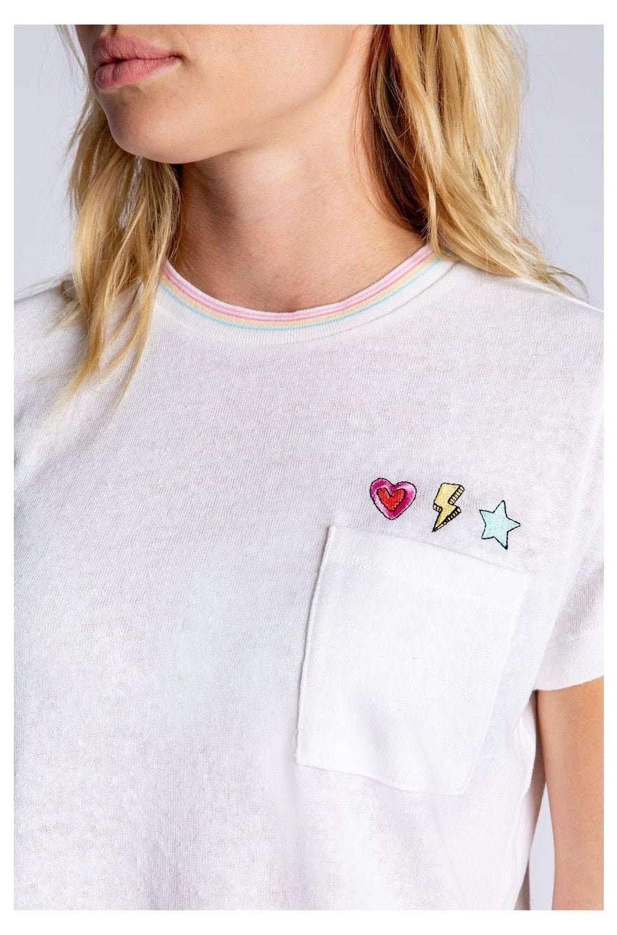 Shop PJ Salvage PJ Salvage One Love Embroidered T-Shirt T-Shirt for women – premium loungewear and festival fashion at Spoiled Brat