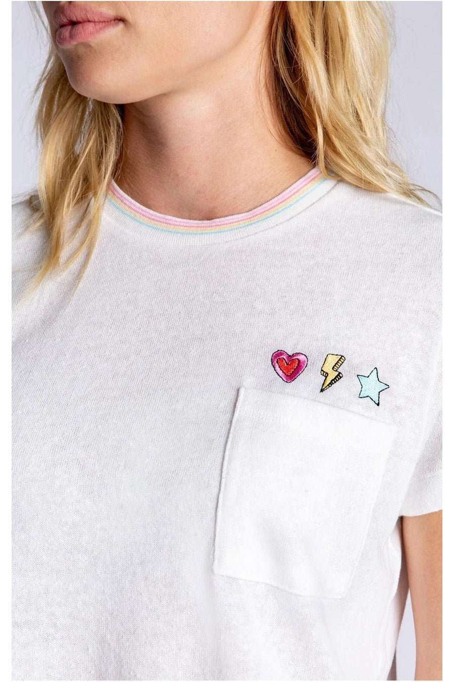 Shop PJ Salvage PJ Salvage One Love Embroidered T-Shirt T-Shirt for women – premium loungewear and festival fashion at Spoiled Brat