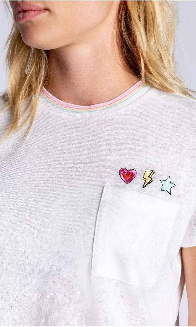 Shop PJ Salvage PJ Salvage One Love Embroidered T-Shirt T-Shirt for women – premium loungewear and festival fashion at Spoiled Brat