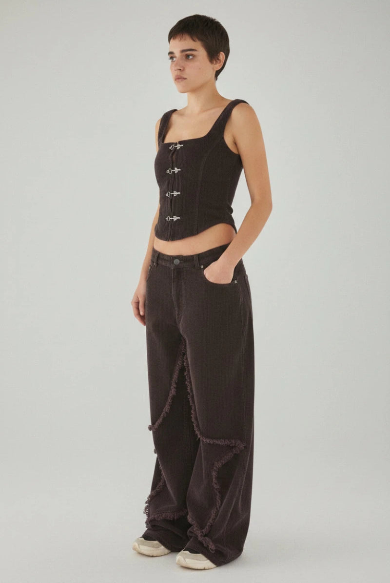 Shop Basic Pleasure Mode Basic Pleasure Mode Hot Chocolate Corset Top Corset for women – premium loungewear and festival fashion at Spoiled Brat