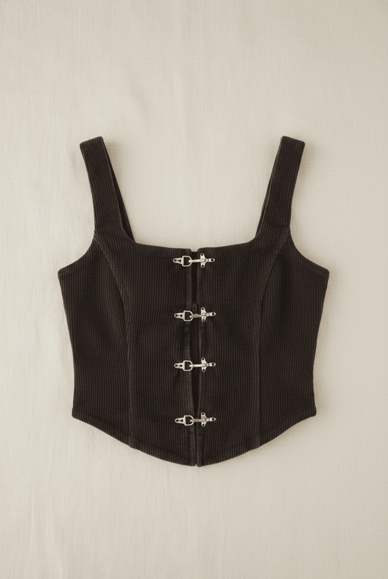 Shop Basic Pleasure Mode Basic Pleasure Mode Hot Chocolate Corset Top Corset for women – premium loungewear and festival fashion at Spoiled Brat