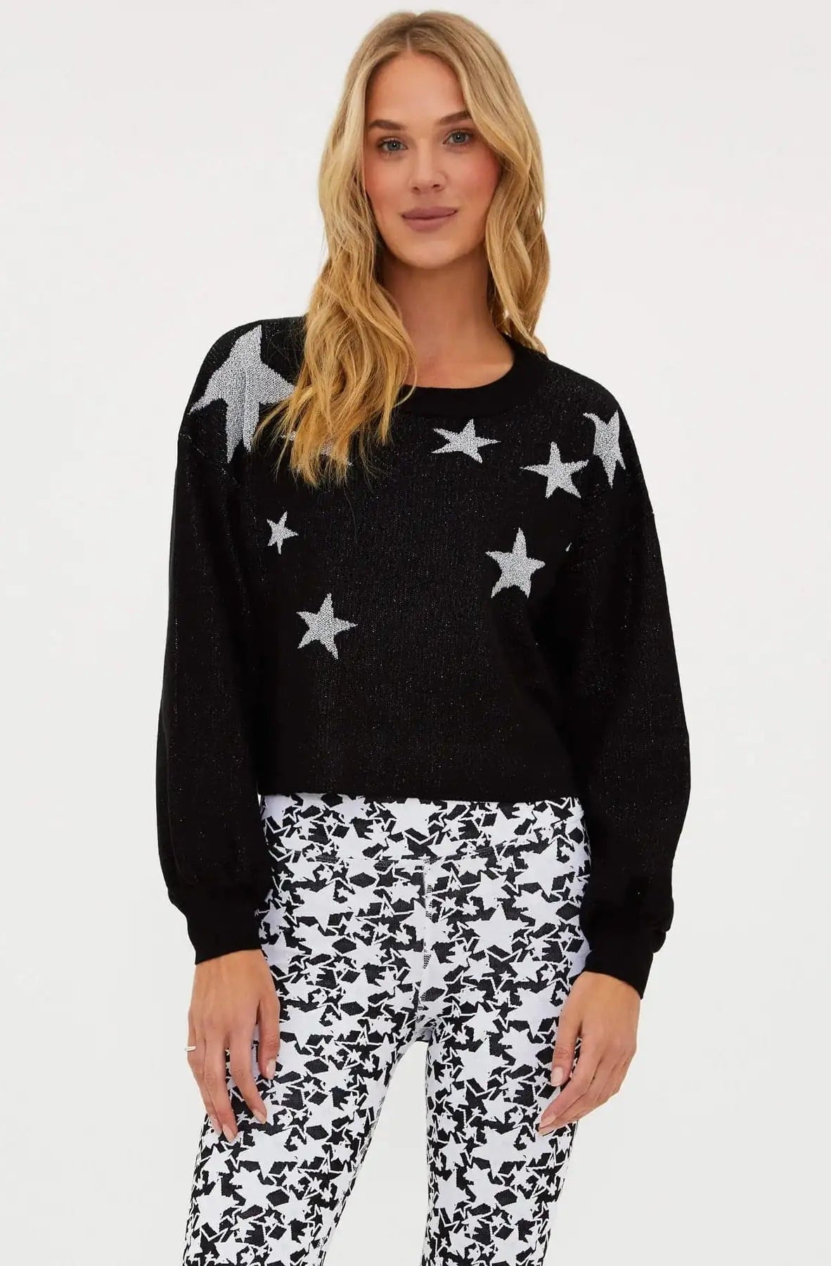 Shop Beach Riot Beach Riot Ava Silver Star Sweater as seen on Malin Andersson Sweater for women – premium loungewear and festival fashion at Spoiled Brat
