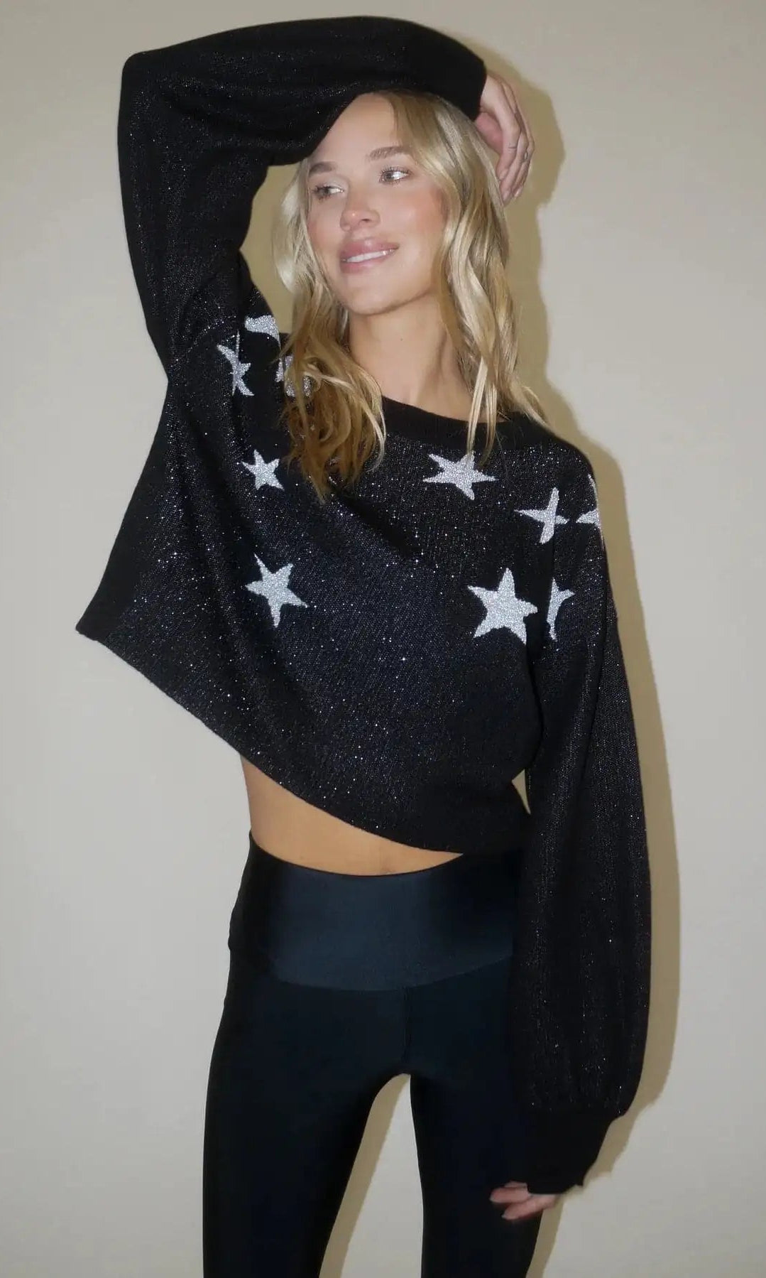 Shop Beach Riot Beach Riot Ava Silver Star Sweater as seen on Malin Andersson Sweater for women – premium loungewear and festival fashion at Spoiled Brat