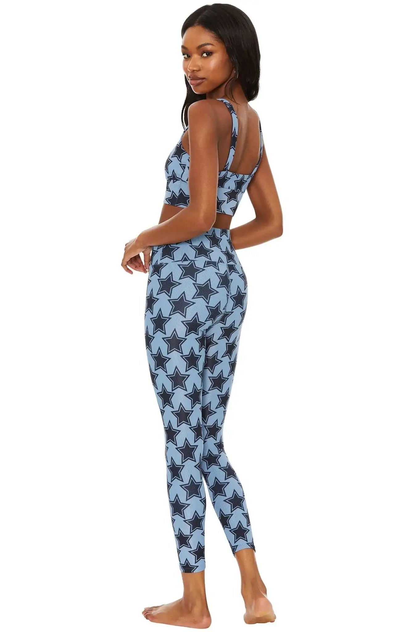 Shop Beach Riot Beach Riot Ayla Pewter Disco Star Leggings Leggings for women – premium loungewear and festival fashion at Spoiled Brat