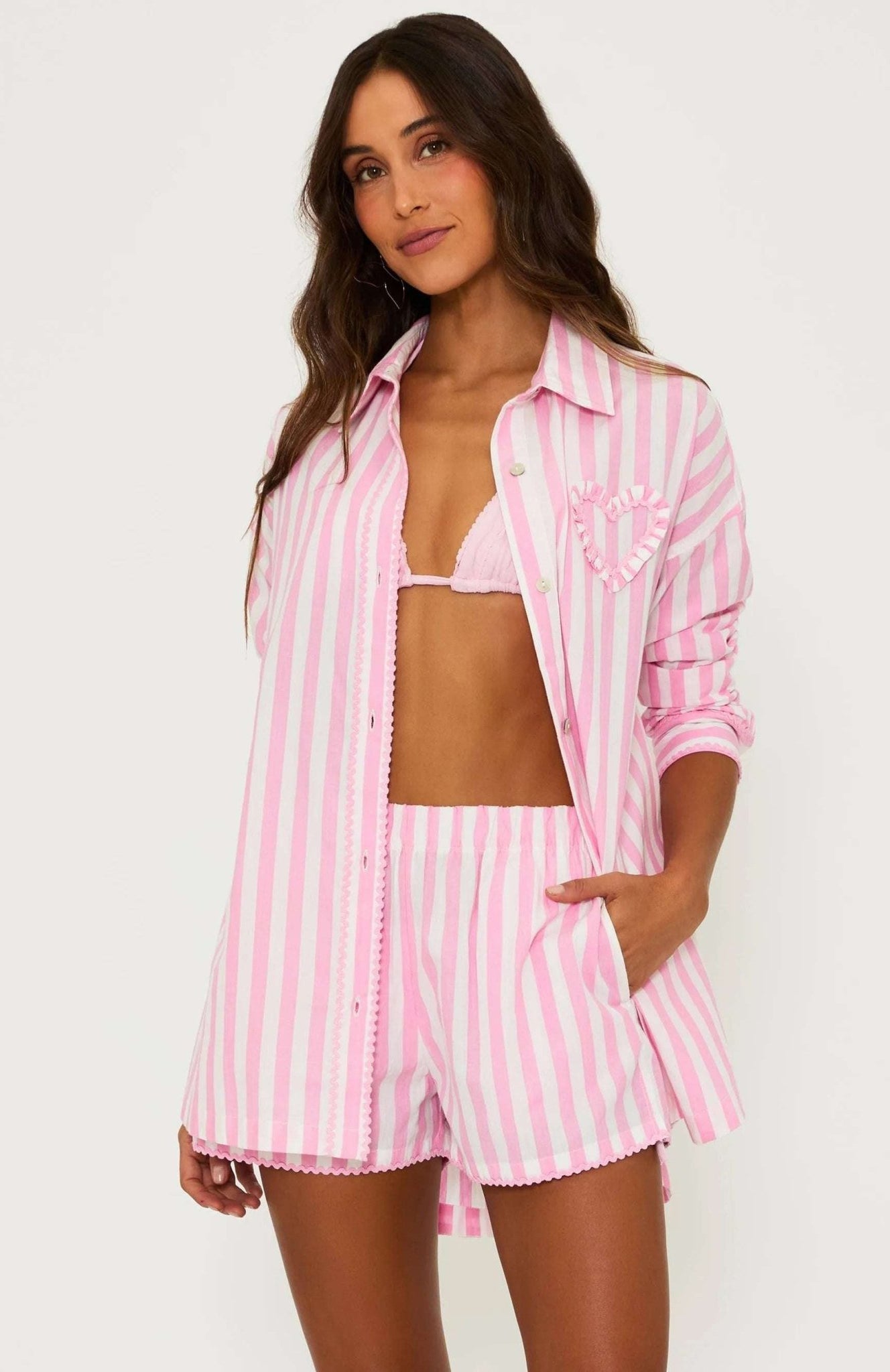 Shop Beach Riot Beach Riot Cassidy Prism Pink Blouse Shirt for women – premium loungewear and festival fashion at Spoiled Brat