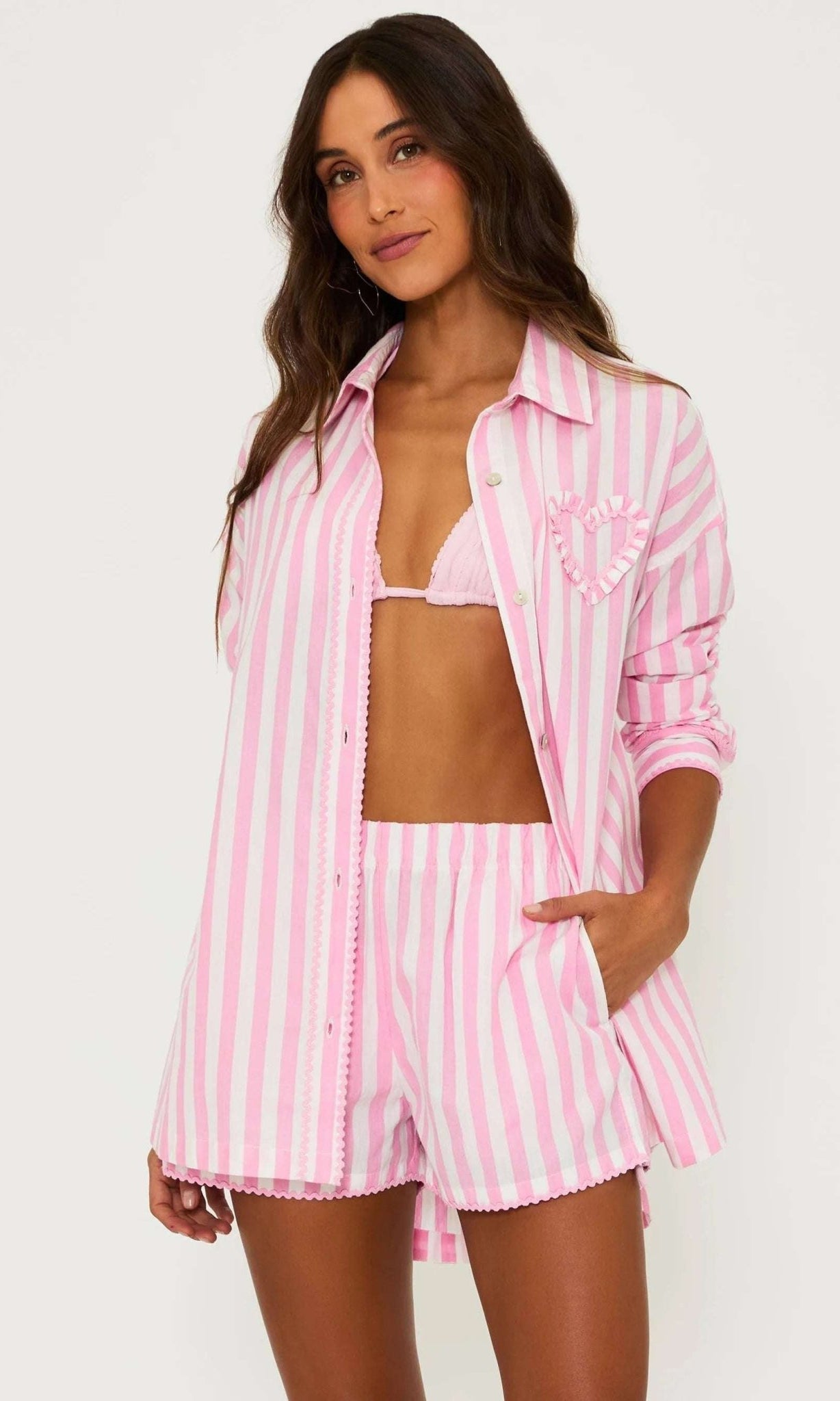 Shop Beach Riot Beach Riot Cassidy Prism Pink Blouse Shirt for women – premium loungewear and festival fashion at Spoiled Brat