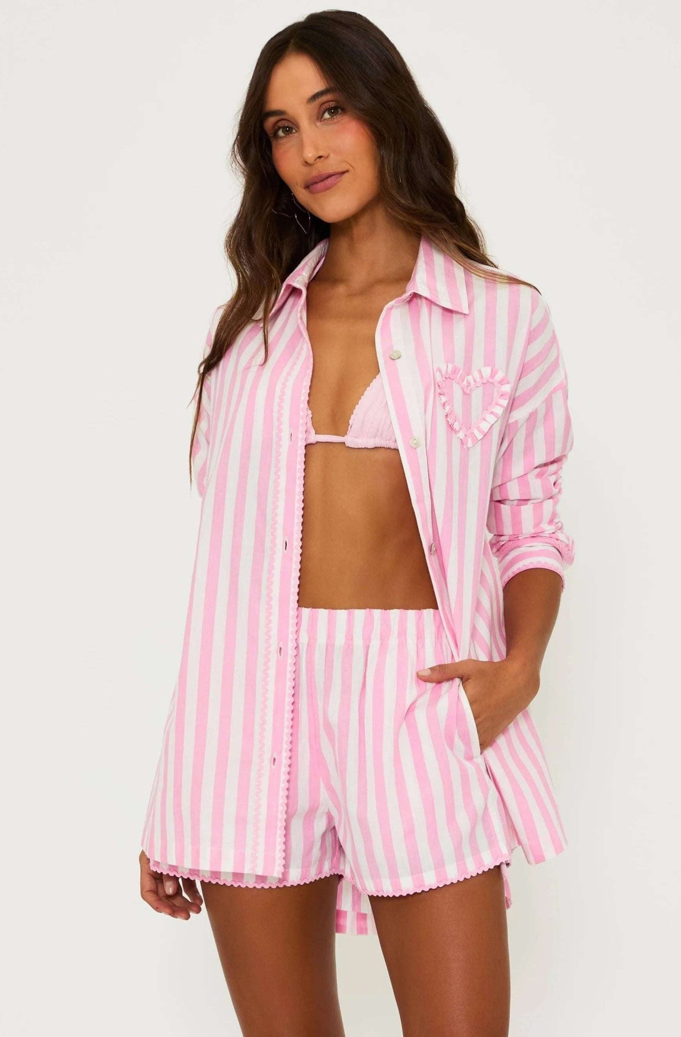 Shop Beach Riot Beach Riot Cassidy Prism Pink Blouse Shirt for women – premium loungewear and festival fashion at Spoiled Brat