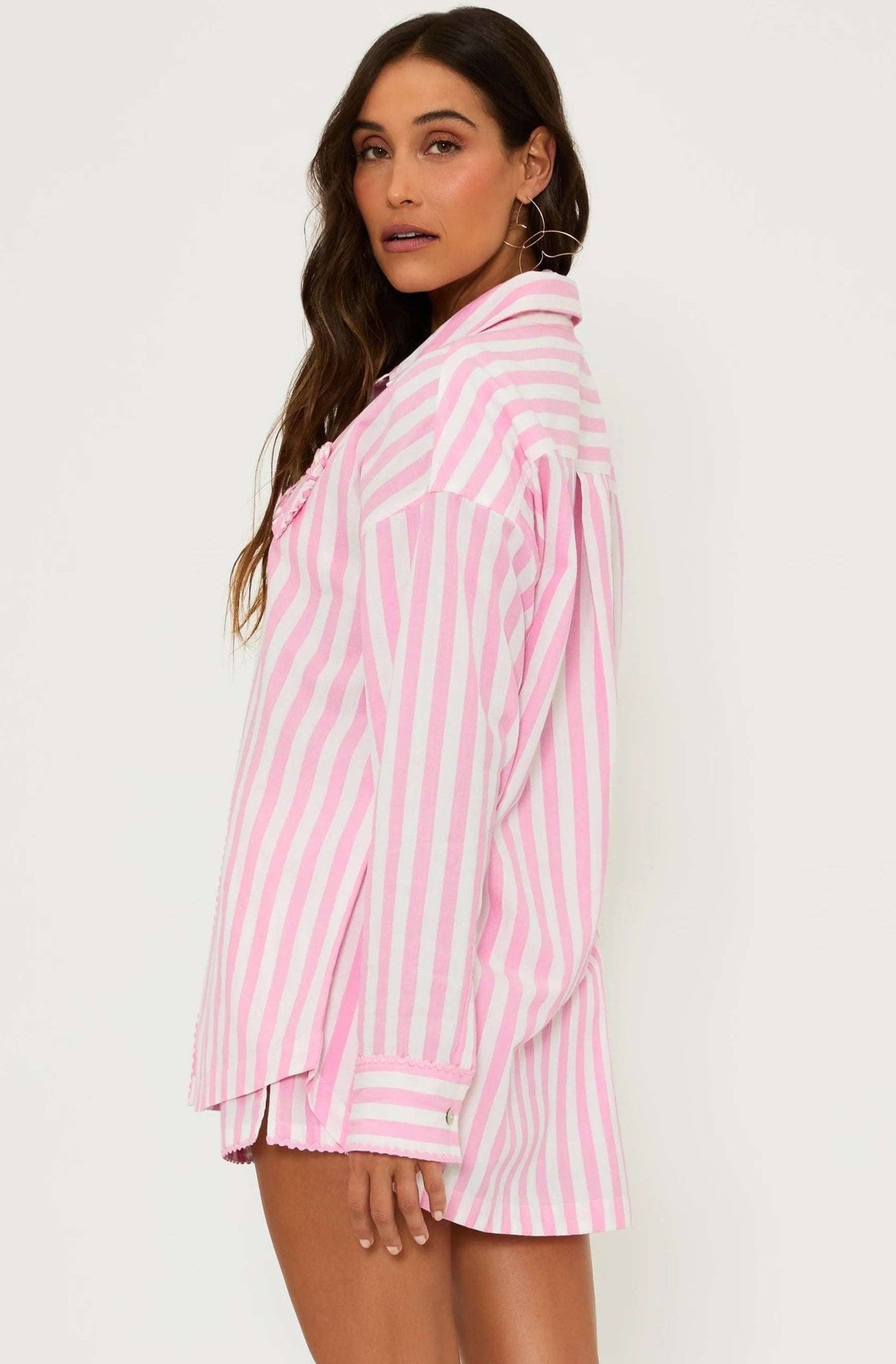 Shop Beach Riot Beach Riot Cassidy Prism Pink Blouse Shirt for women – premium loungewear and festival fashion at Spoiled Brat