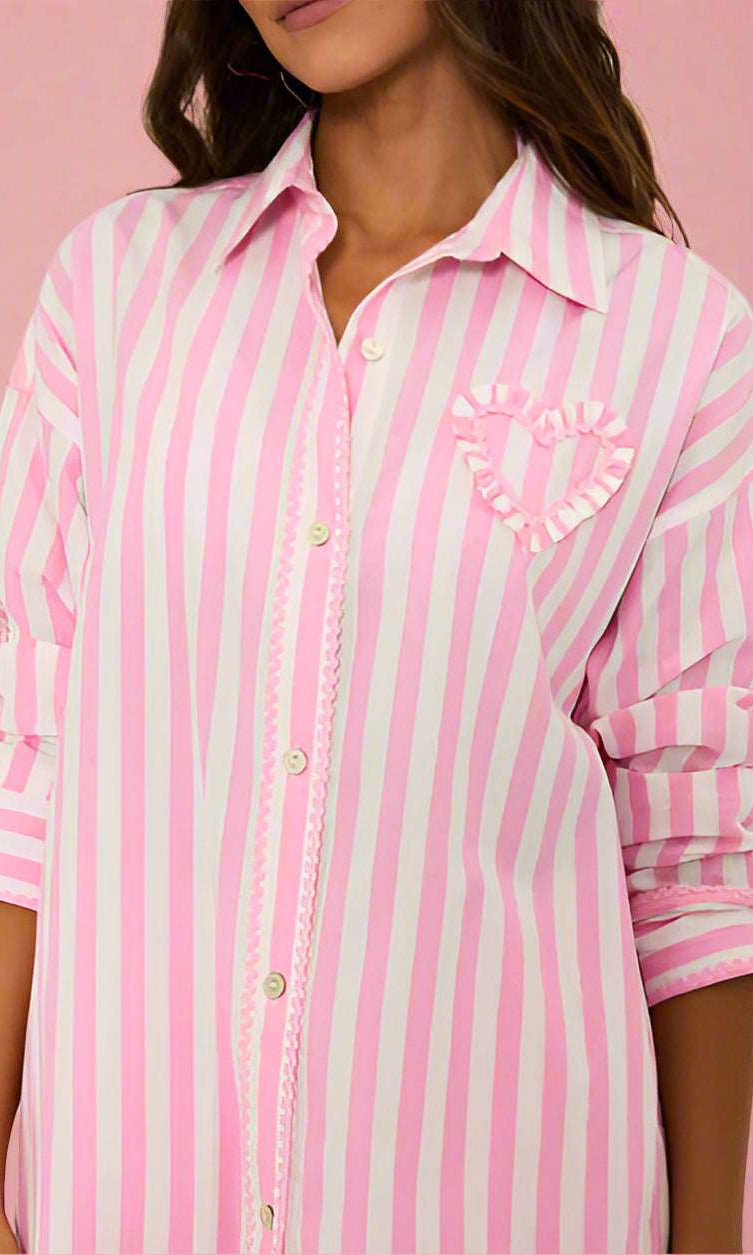 Shop Beach Riot Beach Riot Cassidy Prism Pink Blouse Shirt for women – premium loungewear and festival fashion at Spoiled Brat