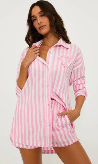 Shop Beach Riot Beach Riot Cassidy Prism Pink Blouse Shirt for women – premium loungewear and festival fashion at Spoiled Brat