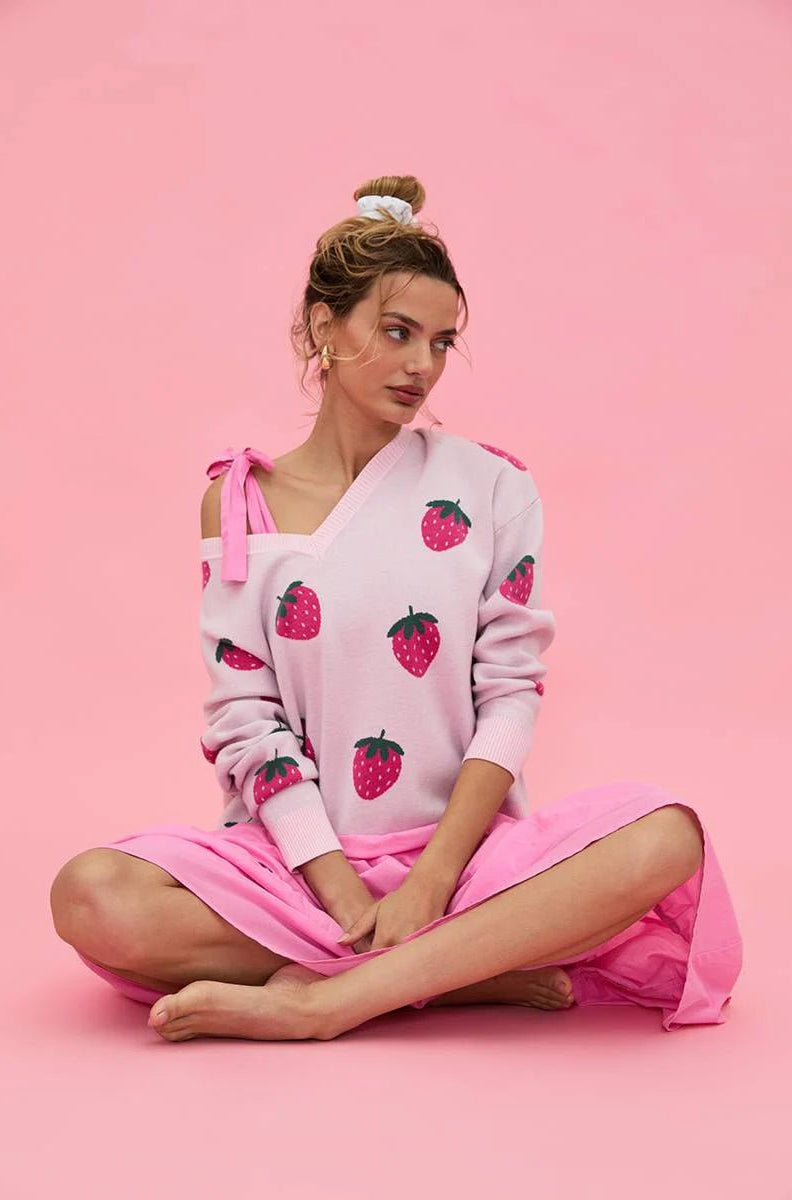 Shop Beach Riot Beach Riot Joey Strawberry Sweatshirt Jumper for women – premium loungewear and festival fashion at Spoiled Brat