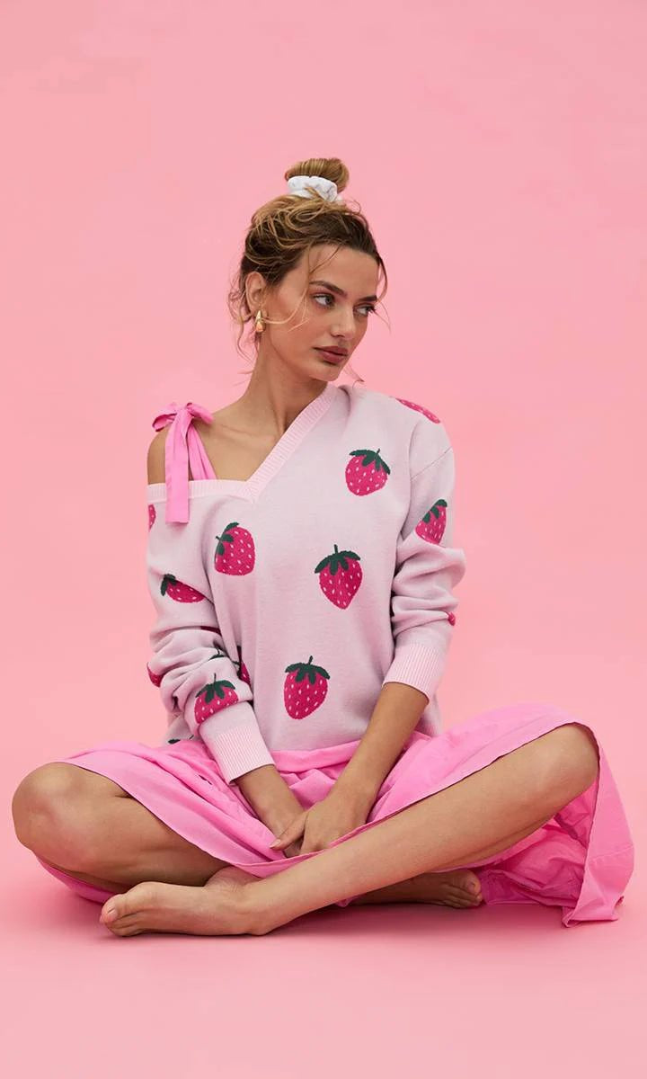 Shop Beach Riot Beach Riot Joey Strawberry Sweatshirt Jumper for women – premium loungewear and festival fashion at Spoiled Brat