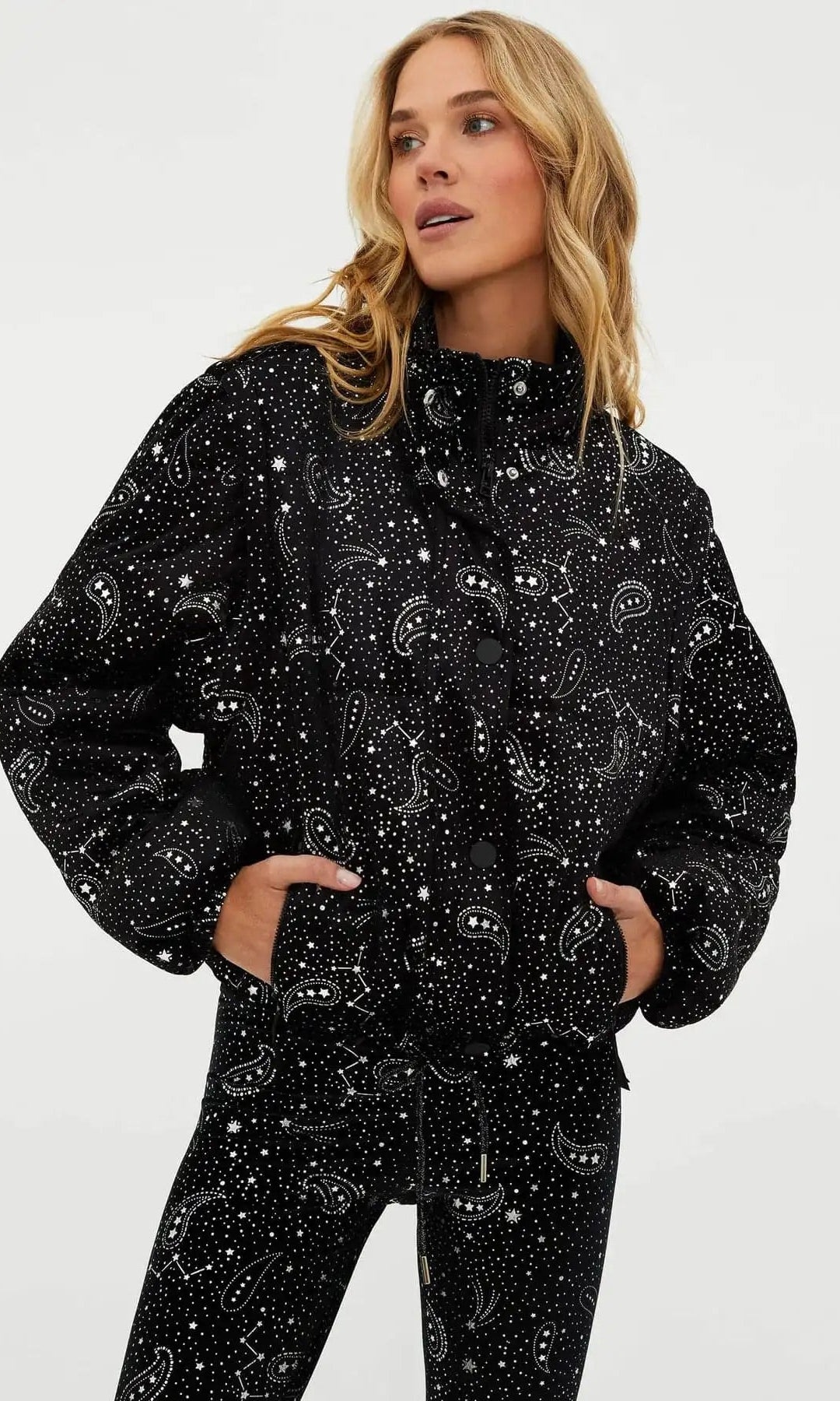 Shop Beach Riot Beach Riot Kris Convertible Shooting Stars Puffer Jacket Jacket for women – premium loungewear and festival fashion at Spoiled Brat
