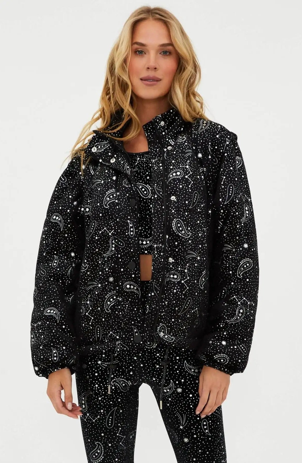 Shop Beach Riot Beach Riot Kris Convertible Shooting Stars Puffer Jacket Jacket for women – premium loungewear and festival fashion at Spoiled Brat