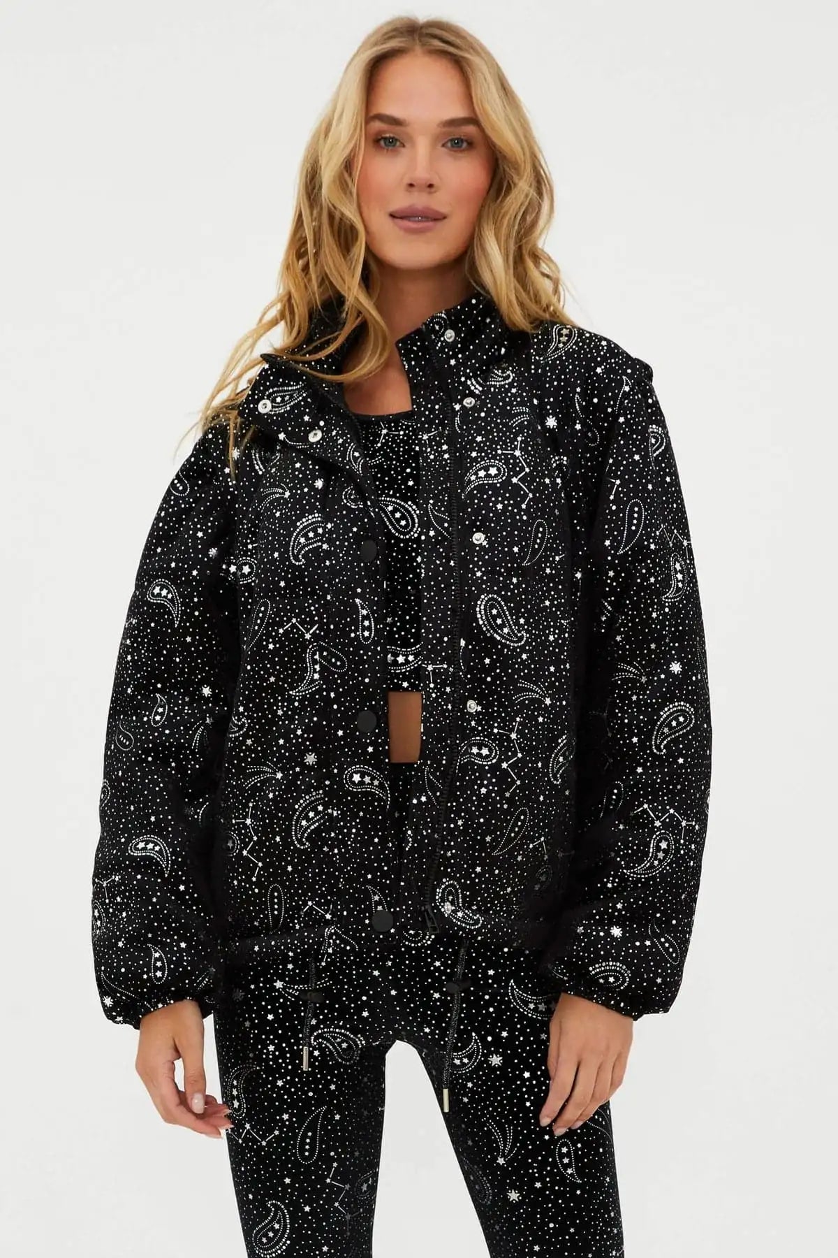 Shop Beach Riot Beach Riot Kris Convertible Shooting Stars Puffer Jacket Jacket for women – premium loungewear and festival fashion at Spoiled Brat