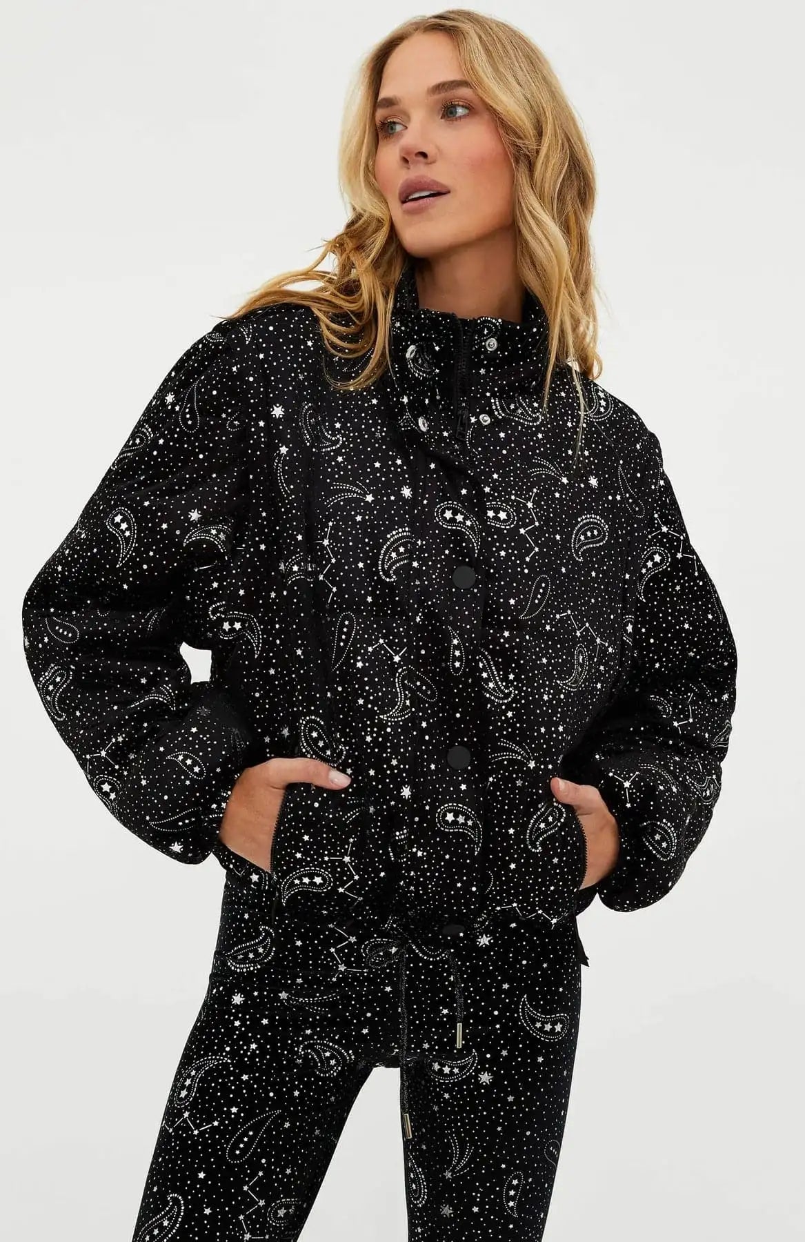 Shop Beach Riot Beach Riot Kris Convertible Shooting Stars Puffer Jacket Jacket for women – premium loungewear and festival fashion at Spoiled Brat