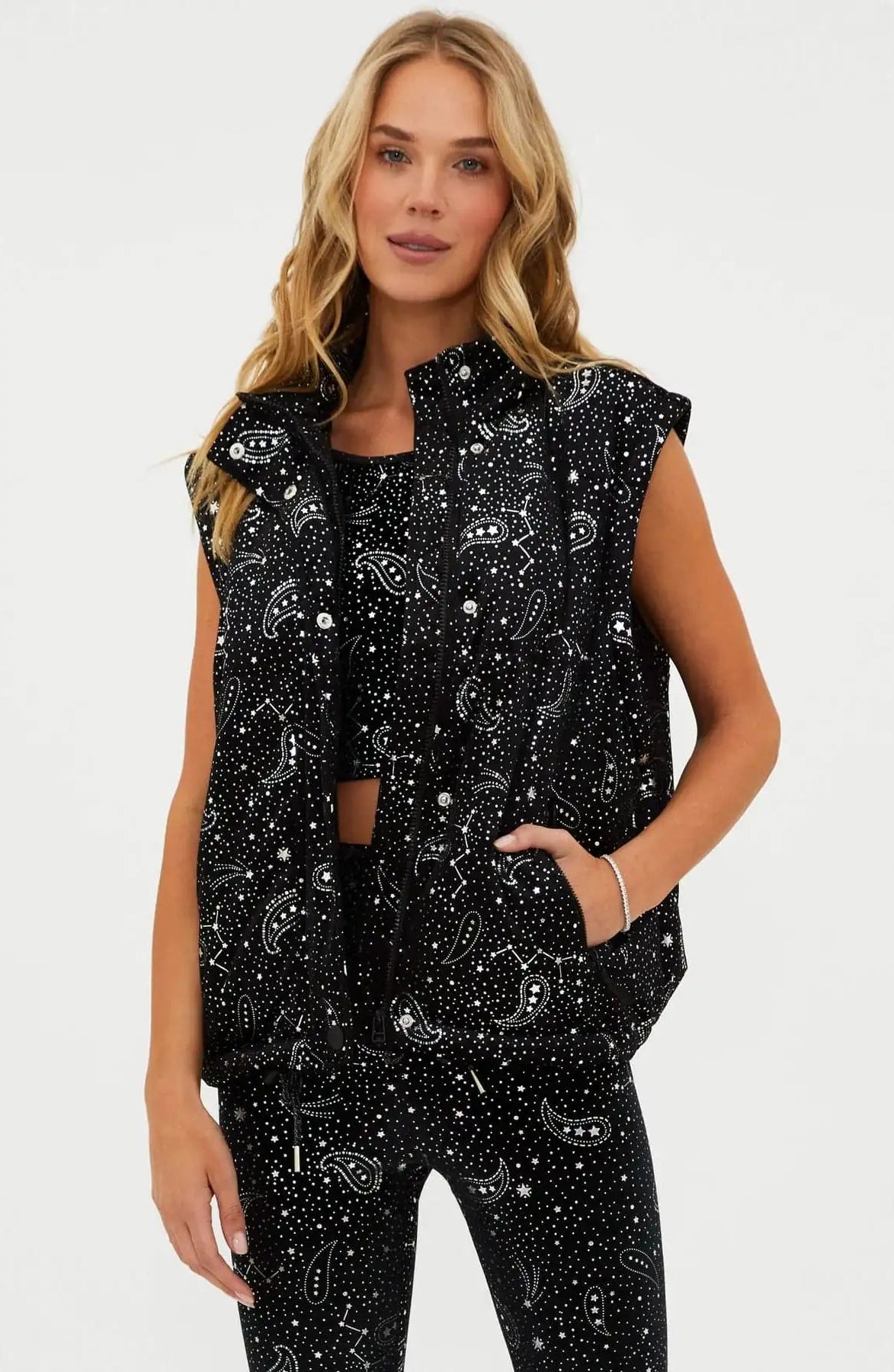 Shop Beach Riot Beach Riot Kris Convertible Shooting Stars Puffer Jacket Jacket for women – premium loungewear and festival fashion at Spoiled Brat