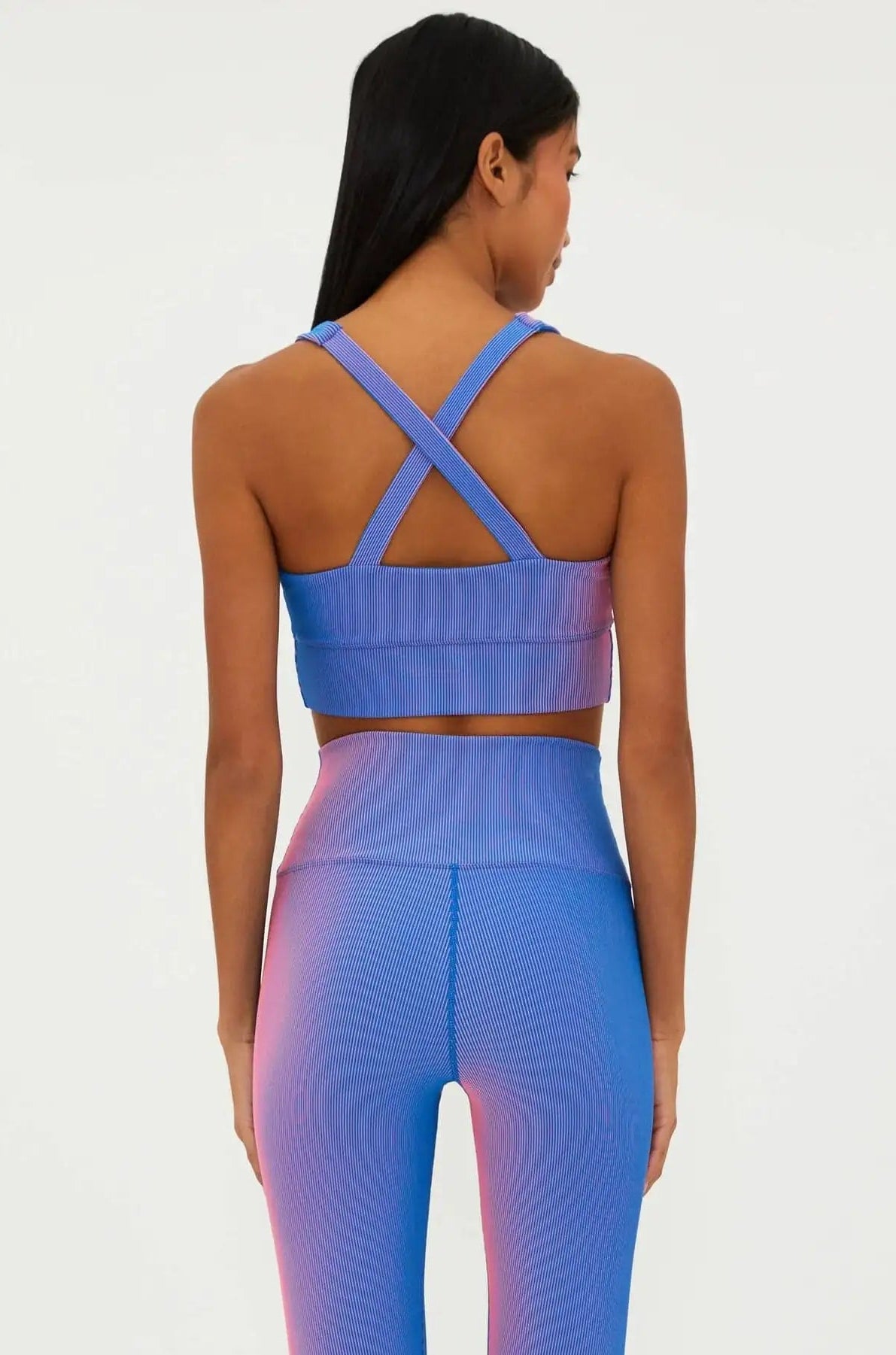 Shop Beach Riot Beach Riot Mindy Gym Top in Imperial Two Tone Rib Crop Top for women – premium loungewear and festival fashion at Spoiled Brat