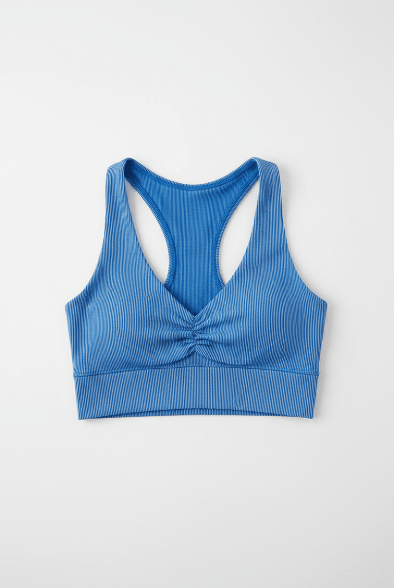 Shop Beach Riot Beach Riot Mindy Gym Top in Imperial Two Tone Rib Crop Top for women – premium loungewear and festival fashion at Spoiled Brat