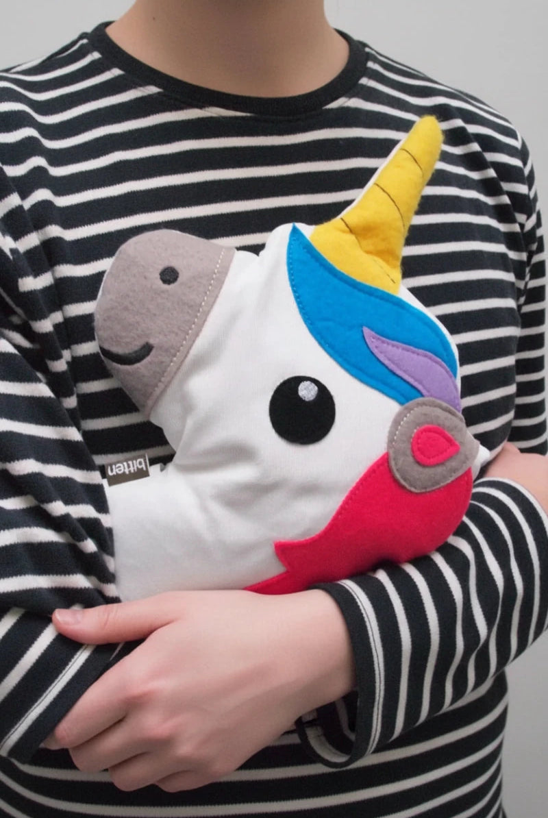 Shop Bitten Bitten Design Huggable Unicorn Head Hot Water Bottle for women – premium loungewear and festival fashion at Spoiled Brat
