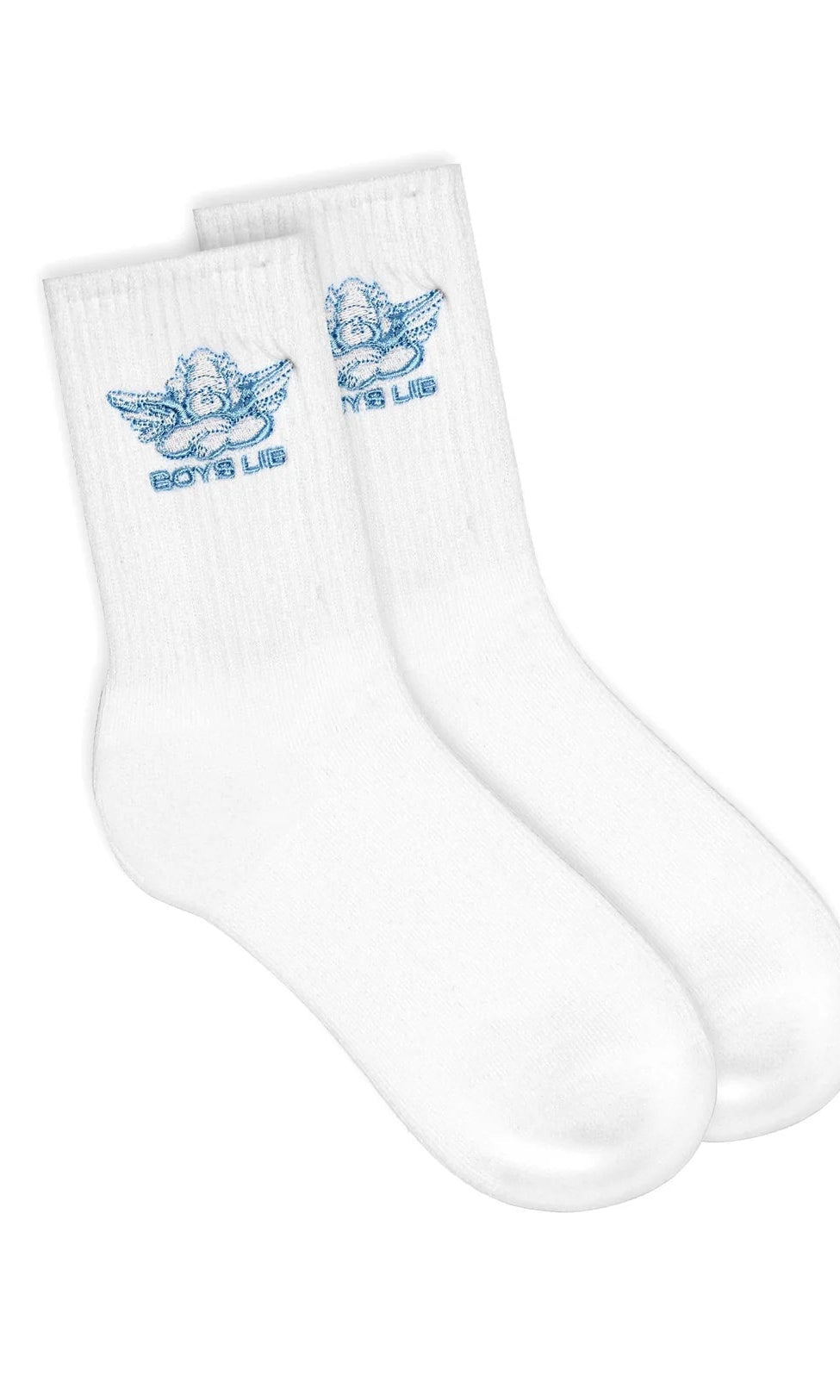Shop Boys Lie Boys Lie Blue Logo Socks Socks for women – premium loungewear and festival fashion at Spoiled Brat
