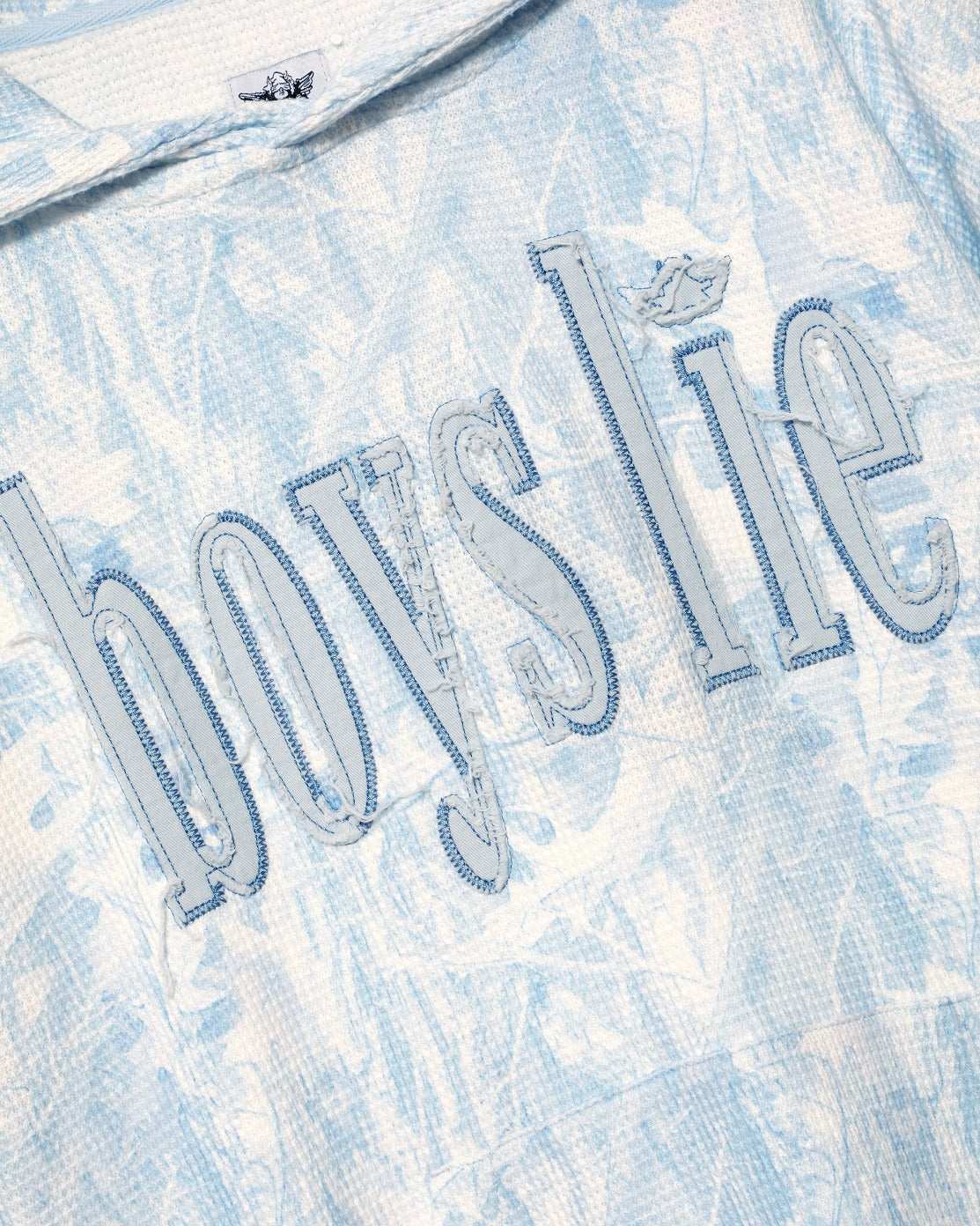 Shop Boys Lie Boys Lie Blue Manhunt Racer Hoodie Hooded Sweatshirt for women – premium loungewear and festival fashion at Spoiled Brat