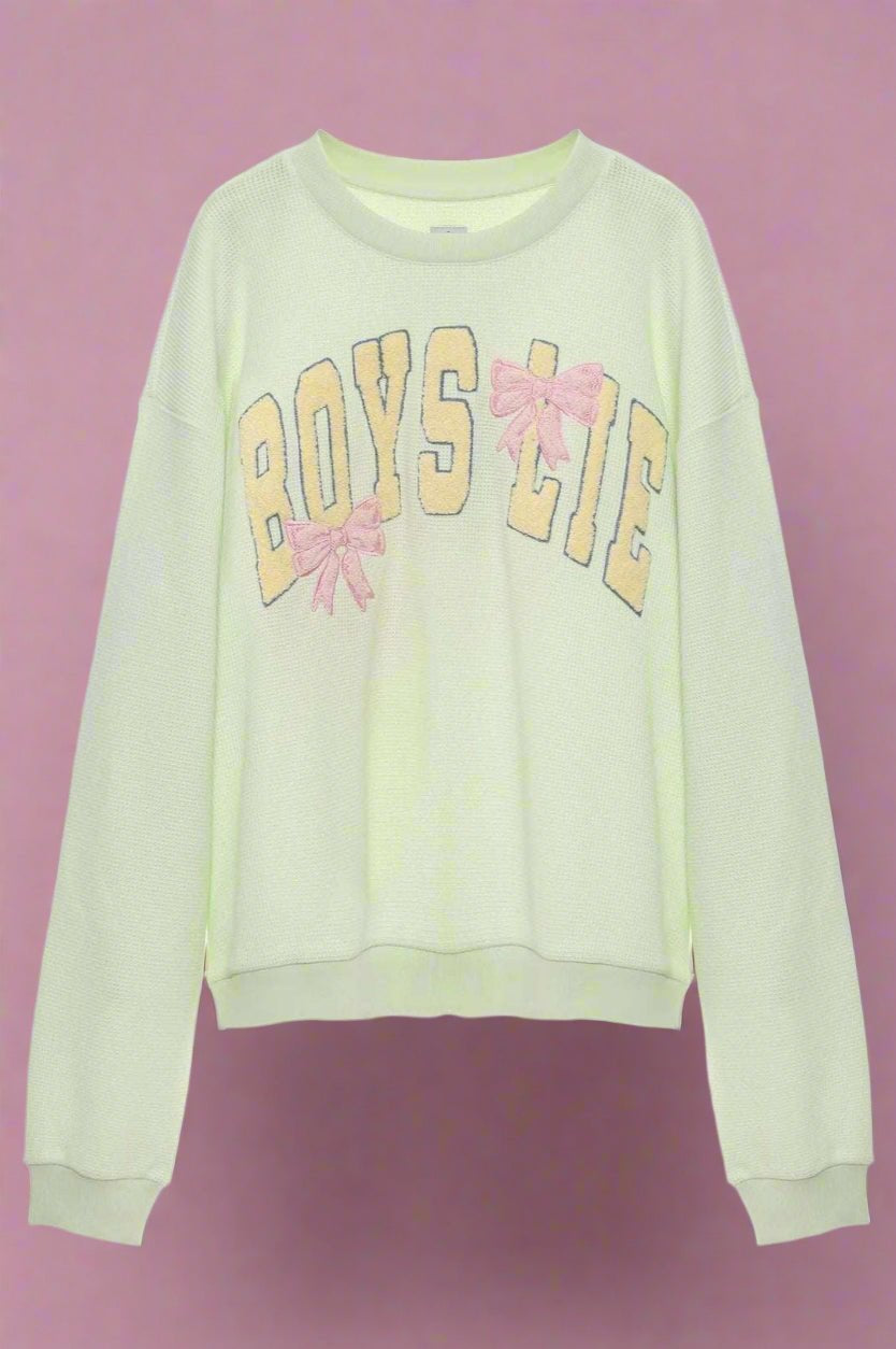 Shop Boys Lie Boys Lie Bows Kara Crewneck Sweater Sweater for women – premium loungewear and festival fashion at Spoiled Brat