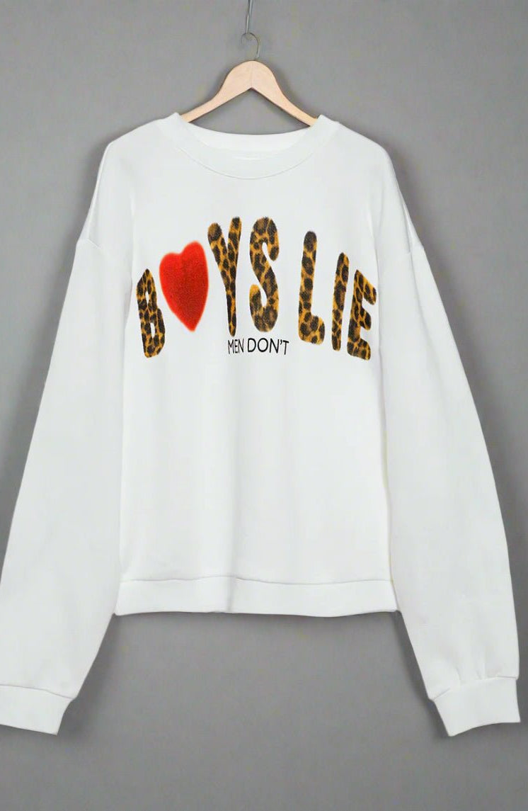 Boys Lie Caitlyn Coded Kara Crewneck Sweater by Boys Lie – Sweater – White | Spoiled Brat UK