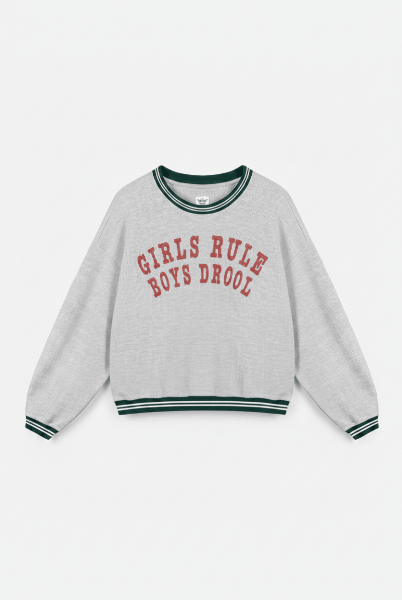 Shop Boys Lie Boys Lie Girls Rule Boys Drool Kara Crewneck Sweater Sweater for women – premium loungewear and festival fashion at Spoiled Brat