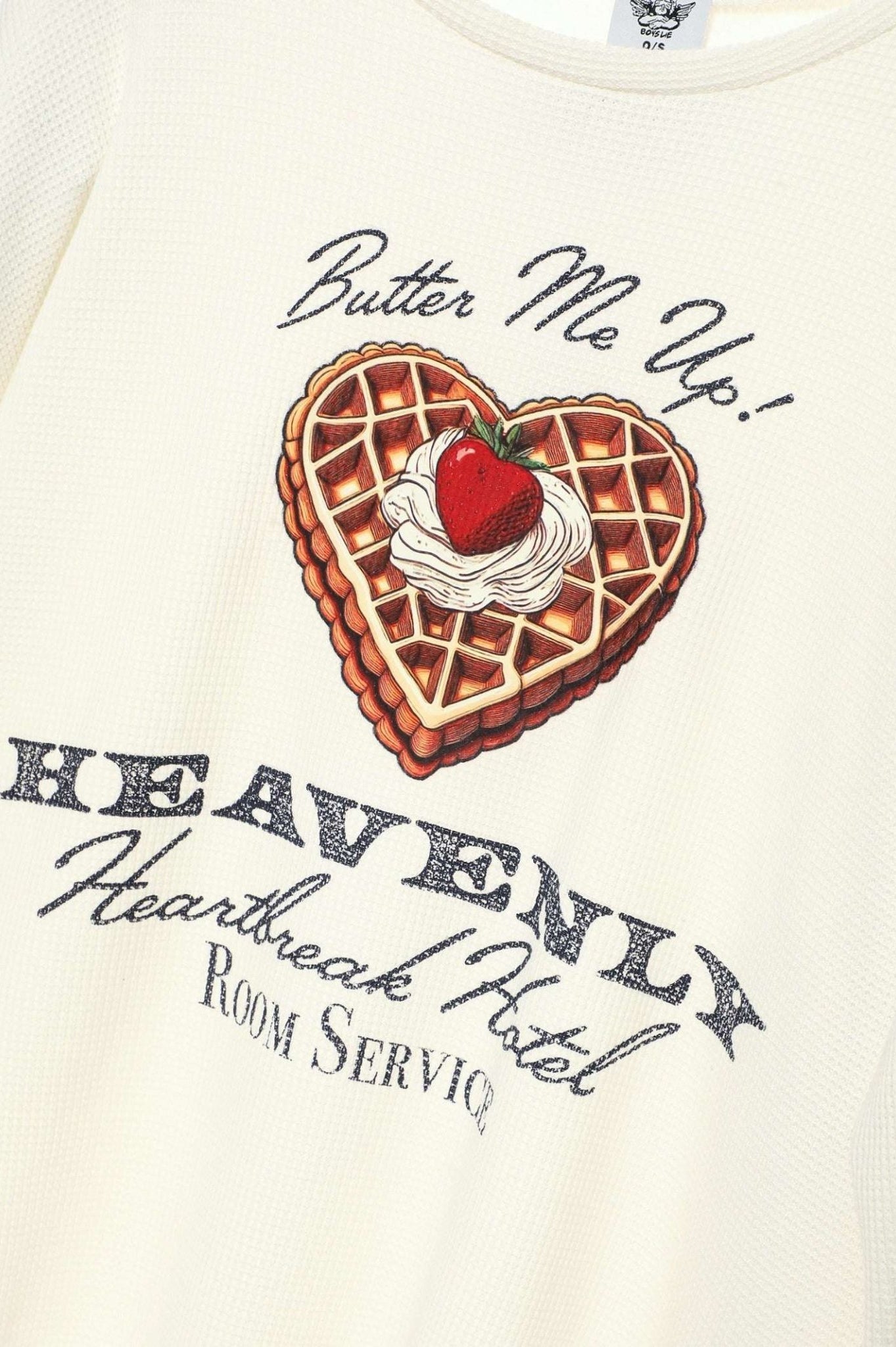 Shop Boys Lie Boys Lie Heavenly Room Service PJ BF Thermal Long Sleeve Tee as seen on Megan Fox Hooded Sweatshirt for women – premium loungewear and festival fashion at Spoiled Brat