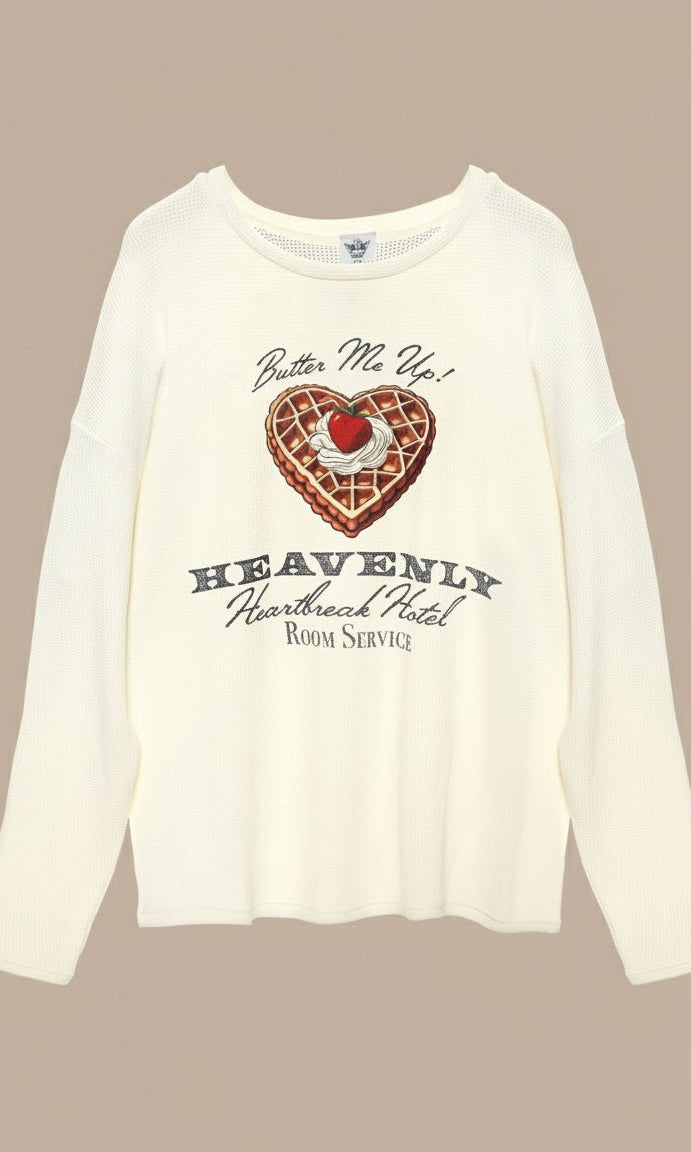 Boys Lie Heavenly Room Service PJ BF Thermal Long Sleeve Tee by Boys Lie – Hooded Sweatshirt – White | Spoiled Brat UK