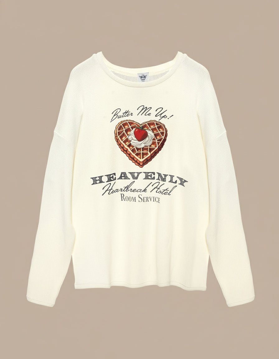 Boys Lie Heavenly Room Service PJ BF Thermal Long Sleeve Tee by Boys Lie – Hooded Sweatshirt – White | Spoiled Brat UK
