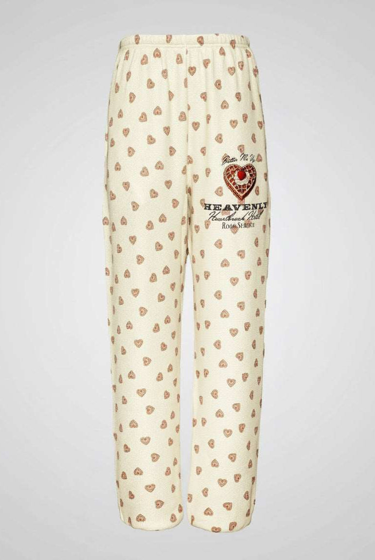 Shop Boys Lie Boys Lie Heavenly Room Service PJ Printed Kimmy Pants as seen on Megan Fox Jogger Bottoms for women – premium loungewear and festival fashion at Spoiled Brat