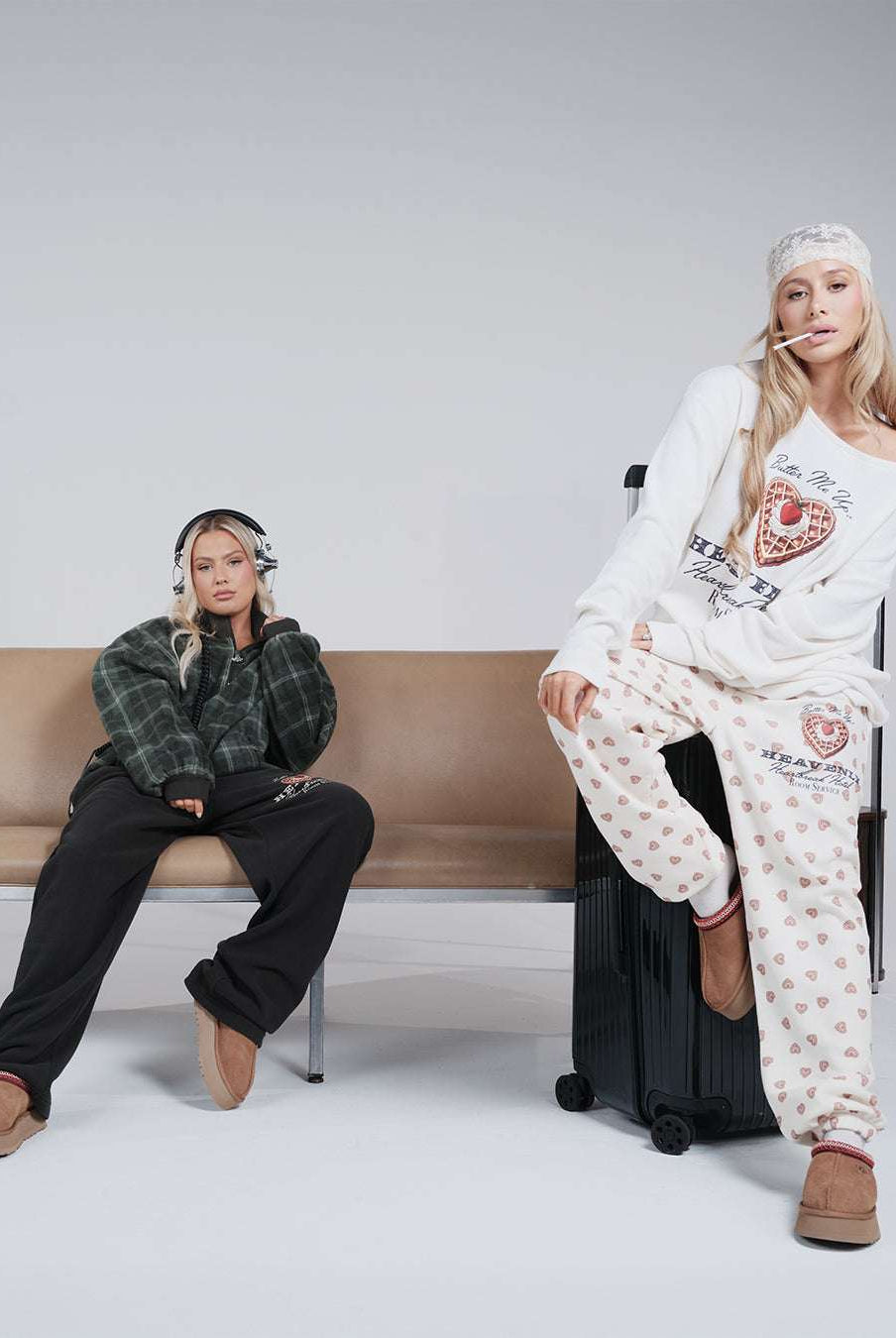 Shop Boys Lie Boys Lie Heavenly Room Service PJ Printed Kimmy Pants as seen on Megan Fox Jogger Bottoms for women – premium loungewear and festival fashion at Spoiled Brat