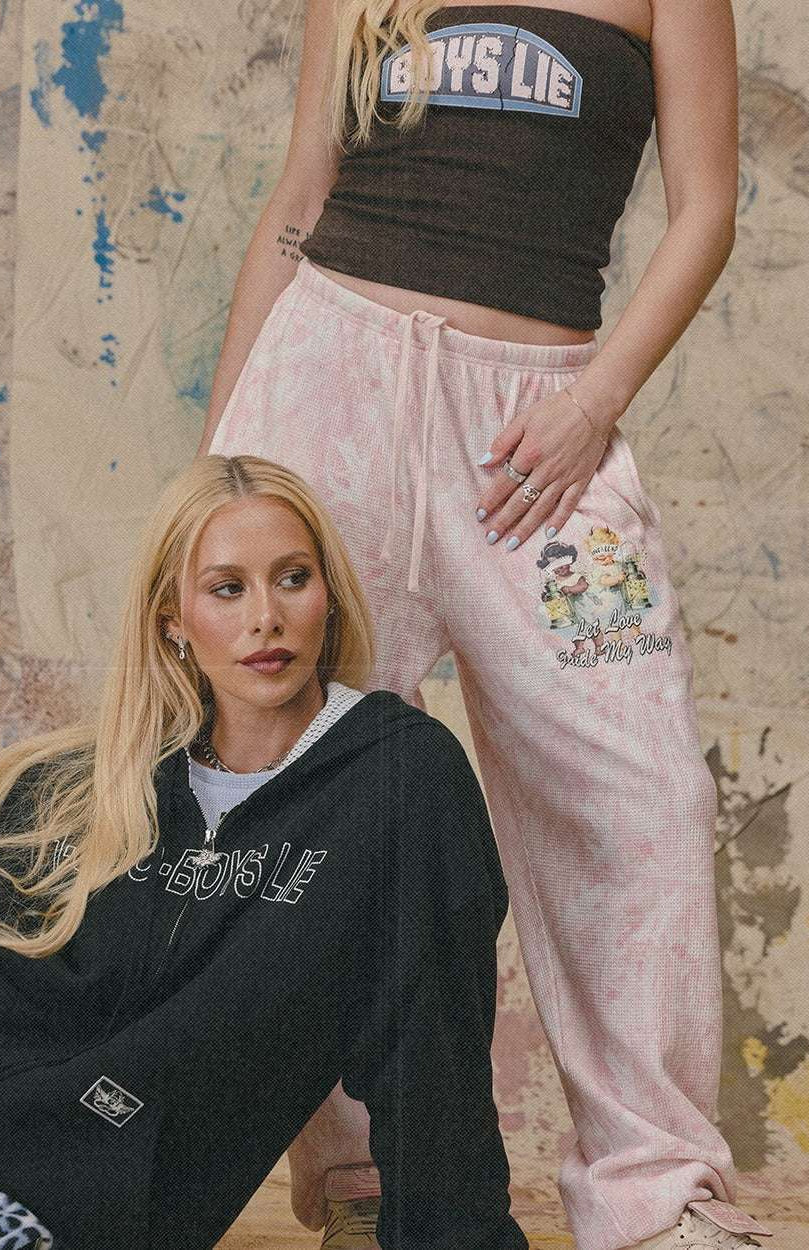 Shop Boys Lie Boys Lie Let Love Guide My Way Kimmy Jogger Pant Jogger Bottoms for women – premium loungewear and festival fashion at Spoiled Brat